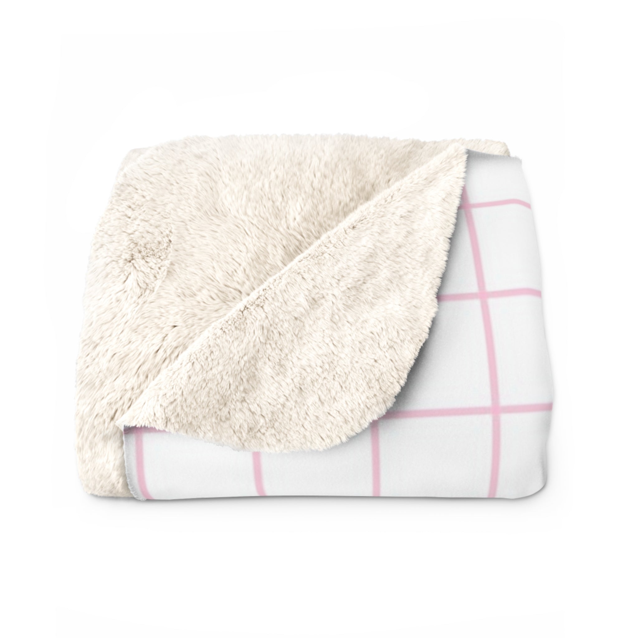 JAKKOUTTHEBXX Pink Grid Sherpa Fleece Blanket 2025