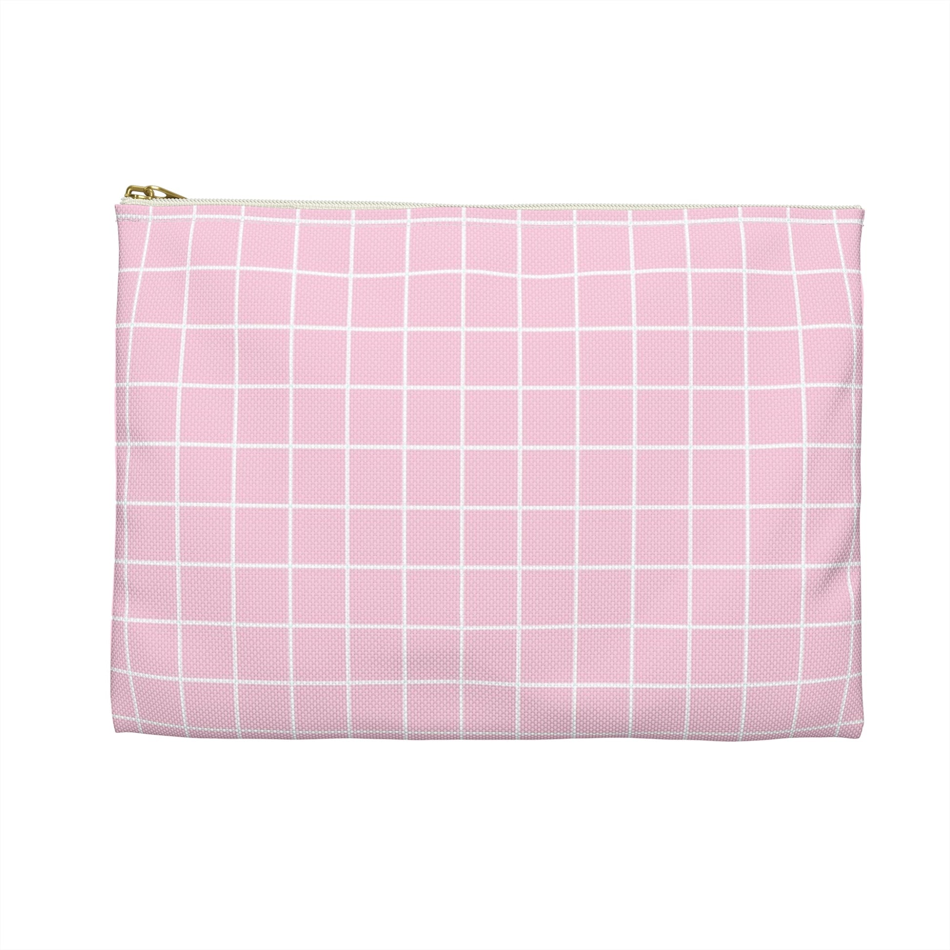Pink Grid Zipper Pouch, Artsulli - Art is Long, Life is Short, Bags, , , , , , , 