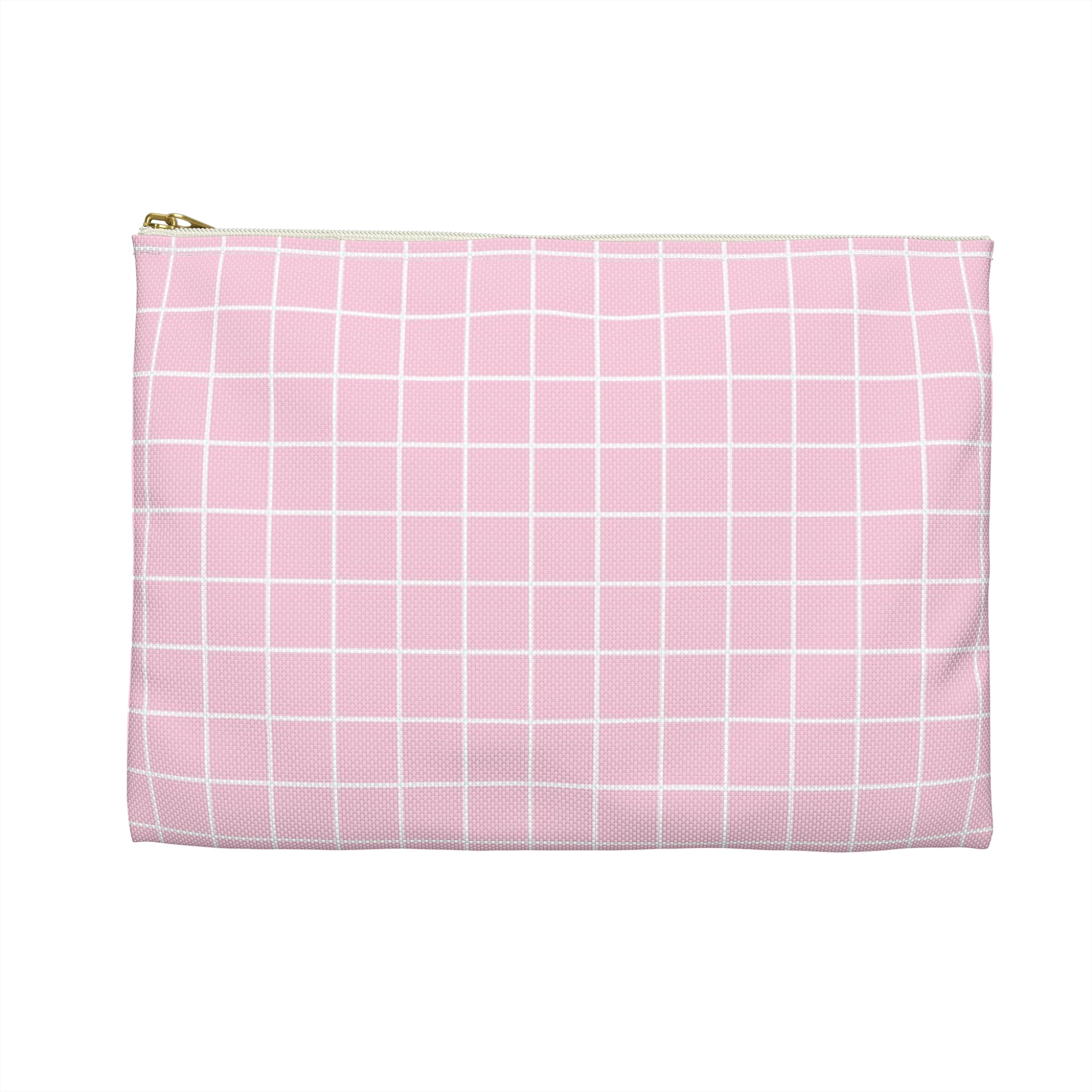 Pink Grid Zipper Pouch, Artsulli - Art is Long, Life is Short, Bags, , , , , , , 