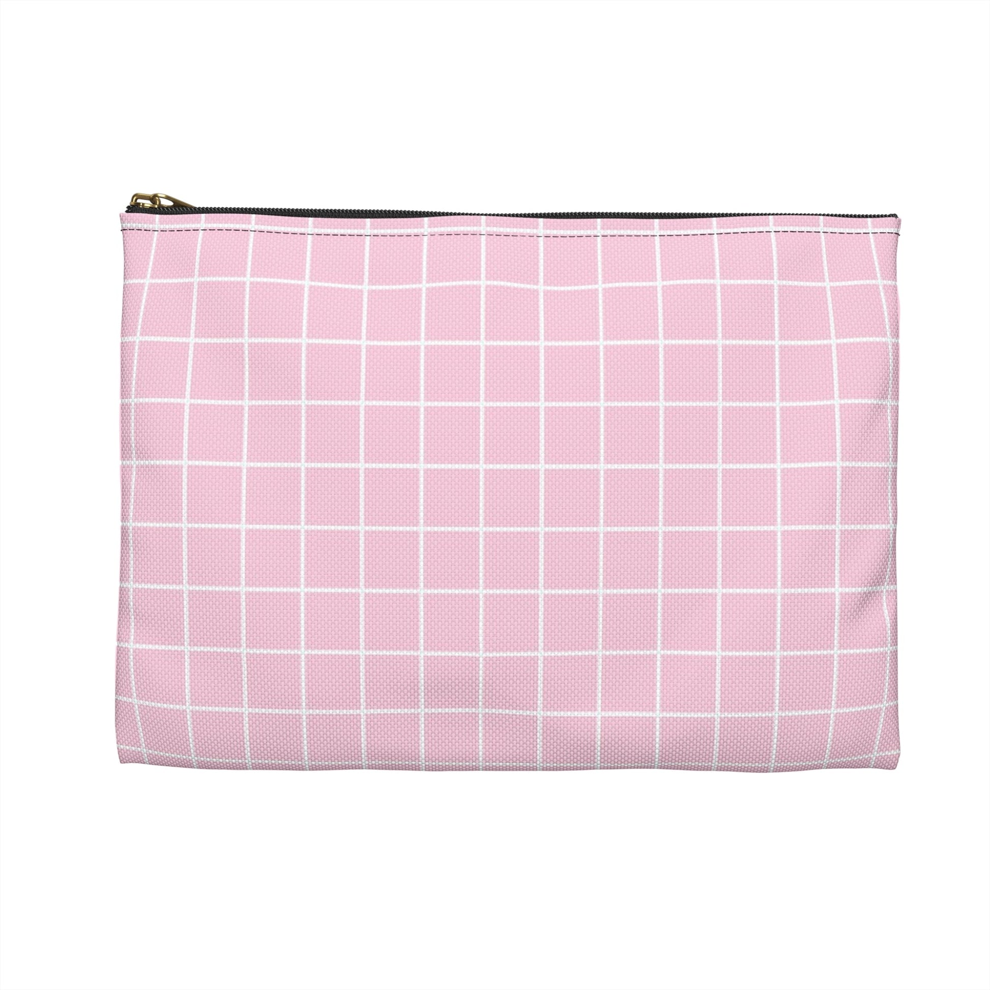 Pink Grid Zipper Pouch, Artsulli - Art is Long, Life is Short, Bags, , , , , , , 