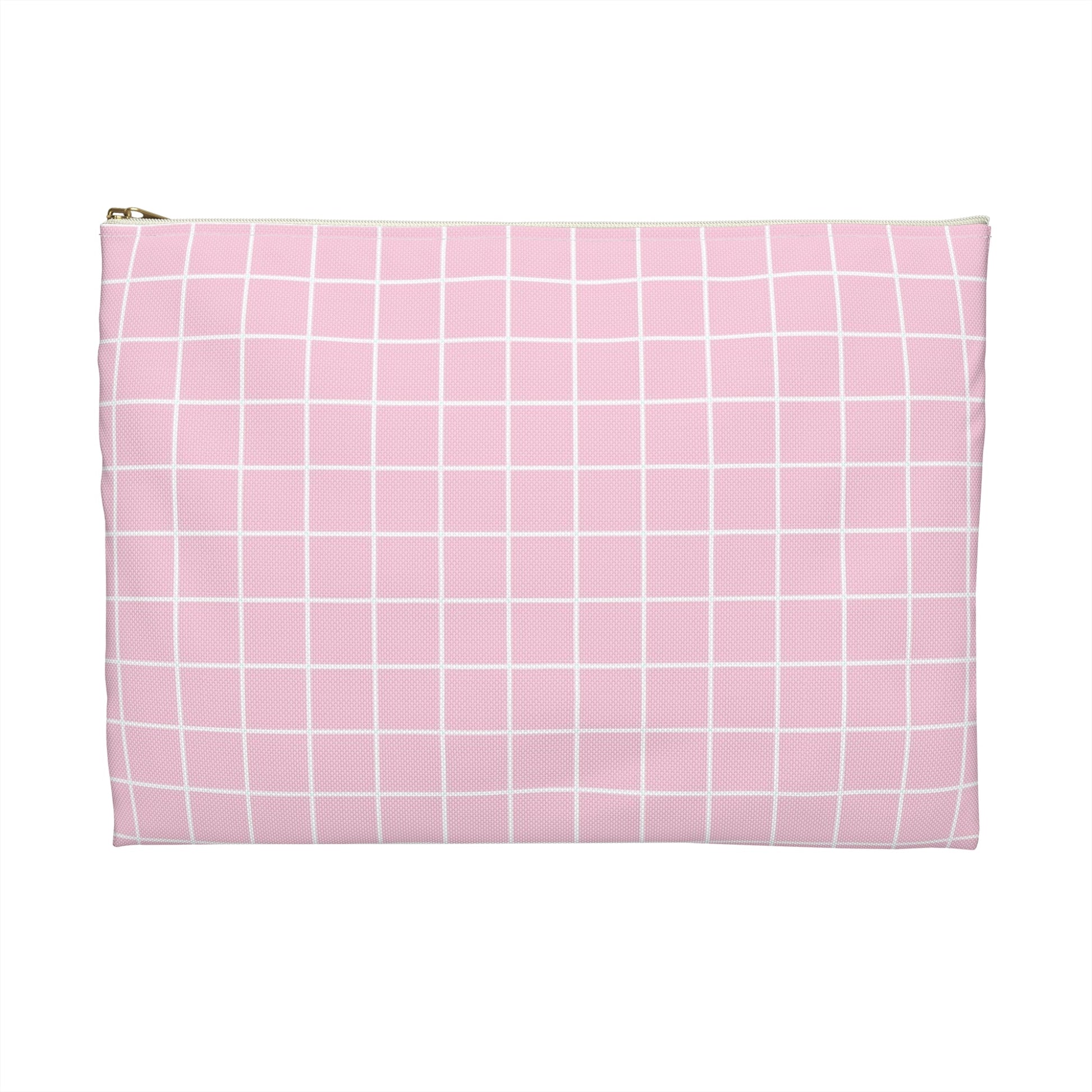 Pink Grid Zipper Pouch, Artsulli - Art is Long, Life is Short, Bags, , , , , , , 