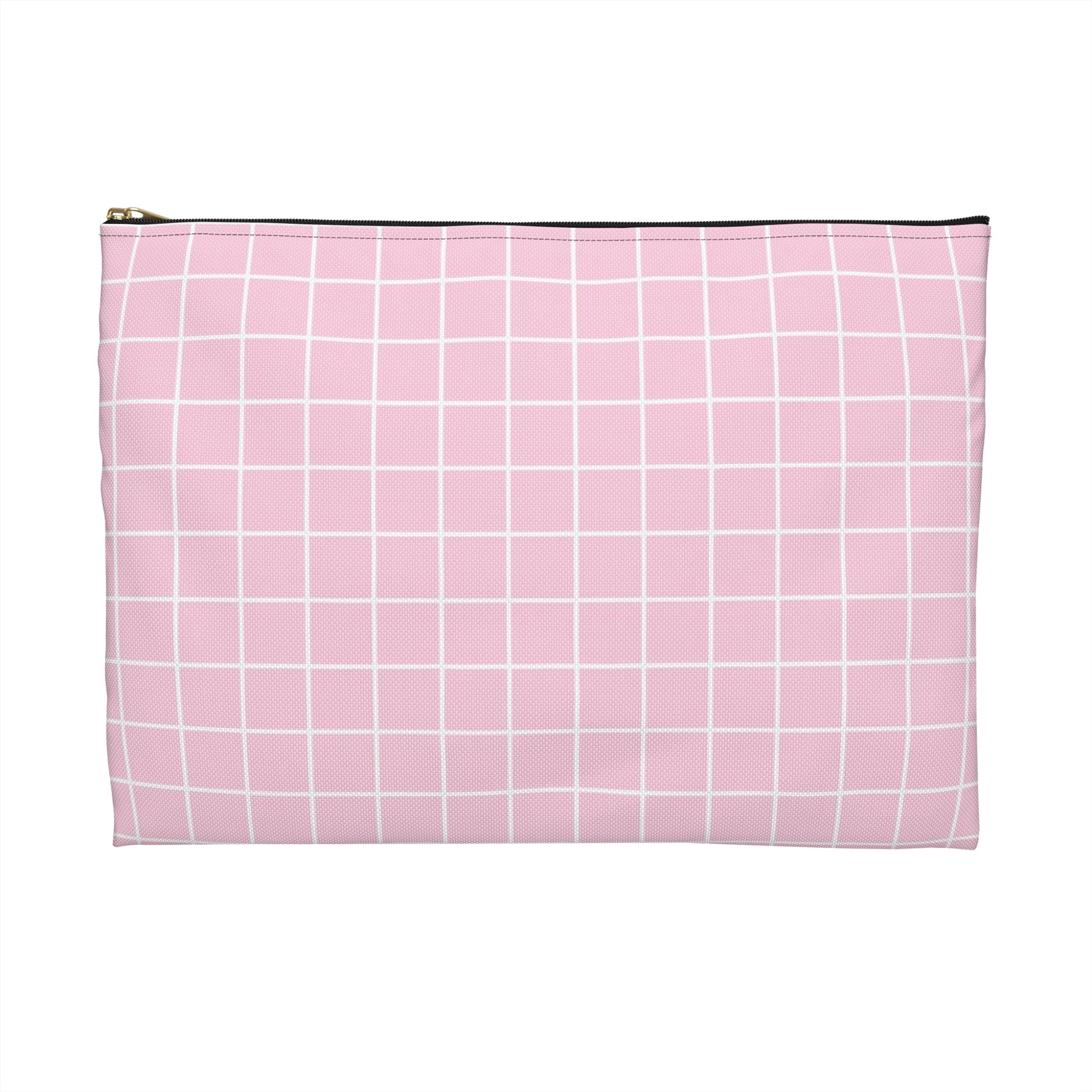 Pink Grid Zipper Pouch, Artsulli - Art is Long, Life is Short, Bags, , , , , , , 