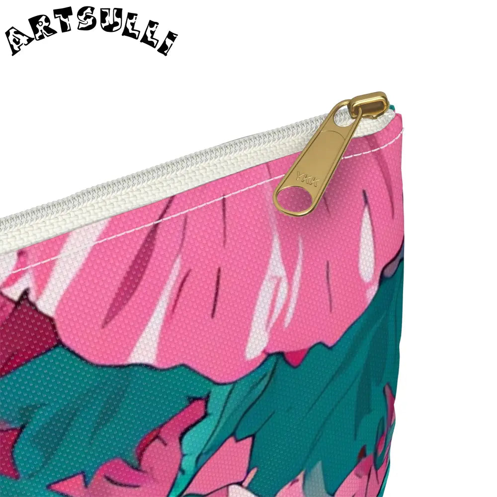 Pink Hibiscus Floral Aloha Accessory Pouch, Artsulli - Art is Long, Life is Short, Bags, , , , , , , 