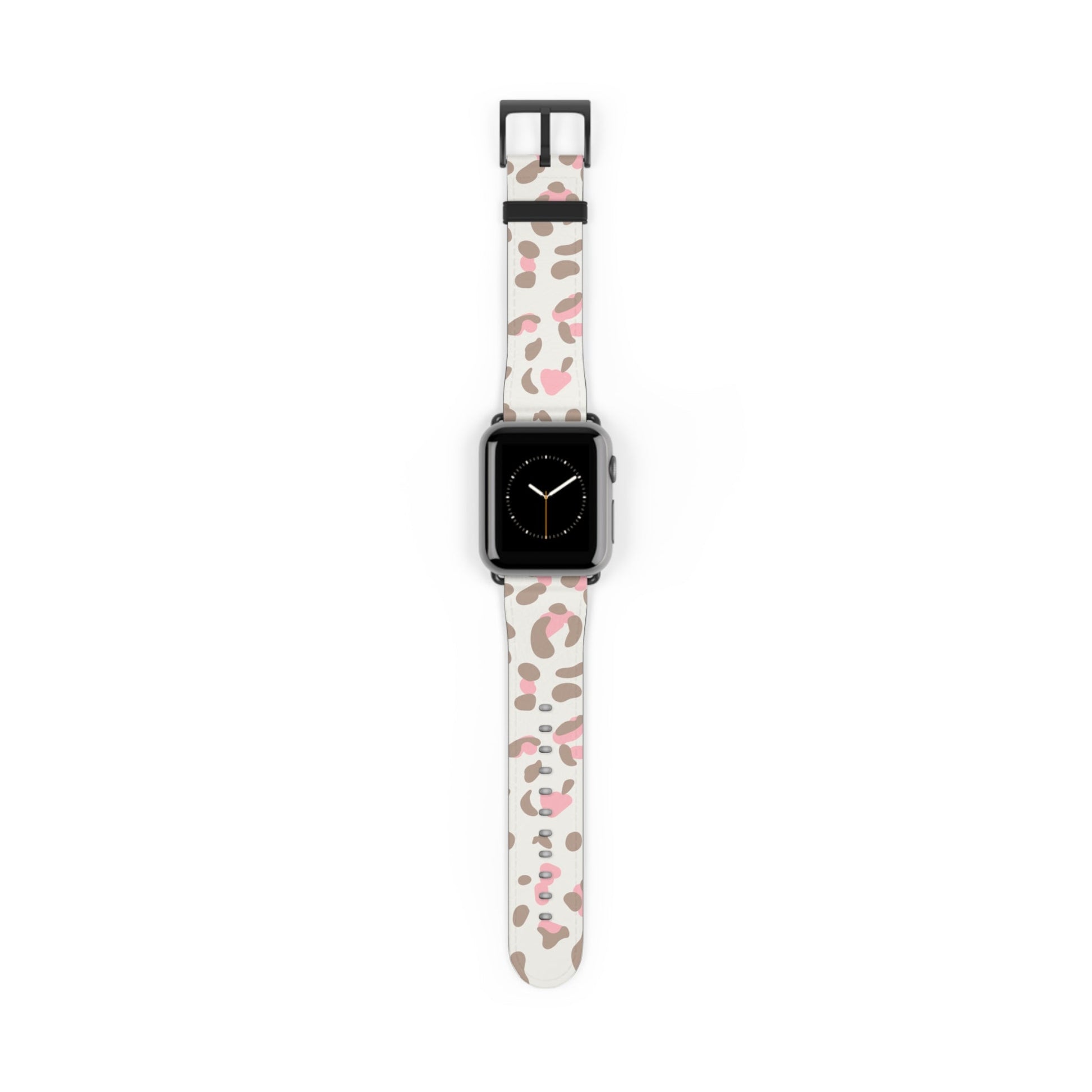 Pink Leopard Print Apple Watch Band, Artsulli - Art is Long, Life is Short, Accessories, Size, 38 - 41 mm, Color, Black Matte, , , 26729546841274307516