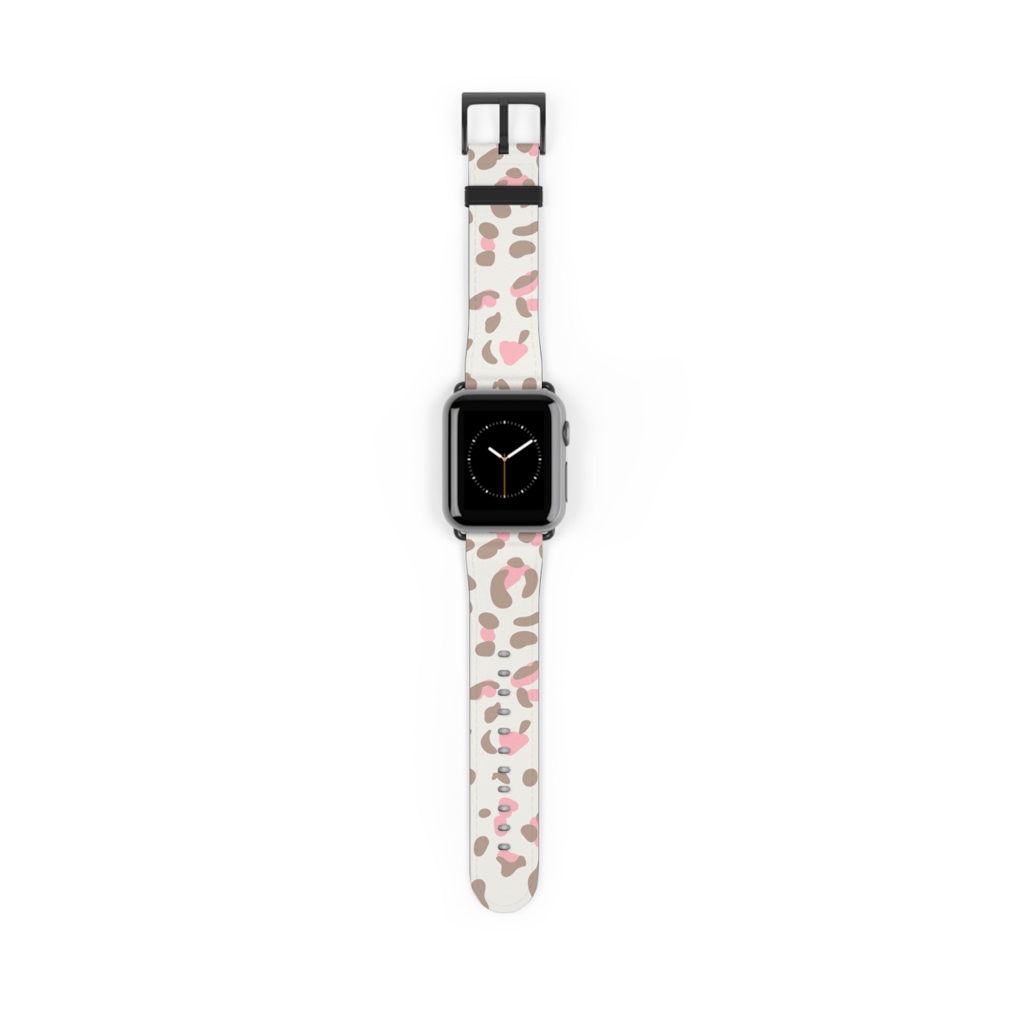 Pink Leopard Print Apple Watch Band, Artsulli - Art is Long, Life is Short, Accessories, Size, 38 - 41 mm, Color, Black Matte, , , 26729546841274307516
