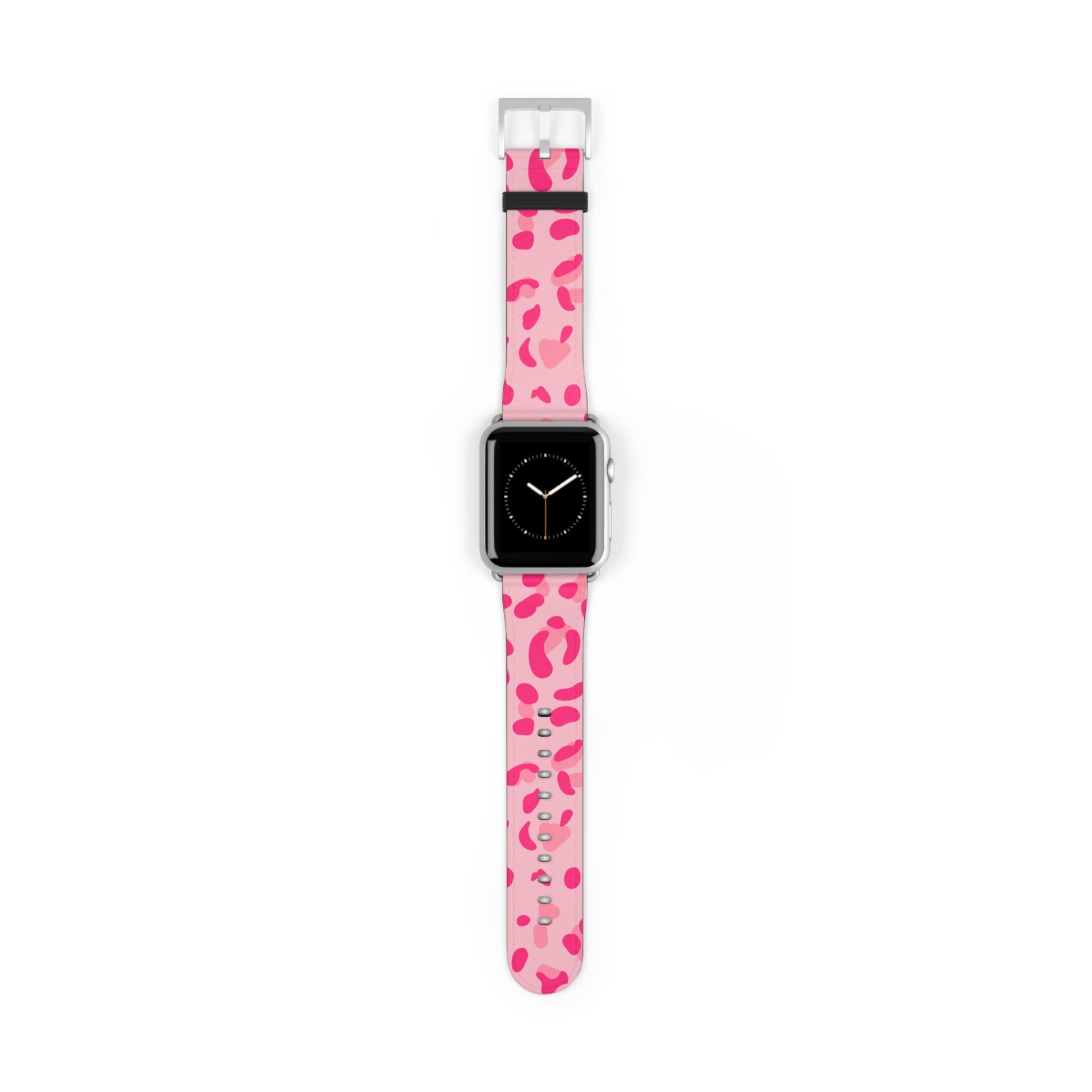 Pink Leopard Print Apple Watch Band, Artsulli - Art is Long, Life is Short, Accessories, Size, 42 - 45 mm, Color, Silver Matte, , , 14931405605346985955