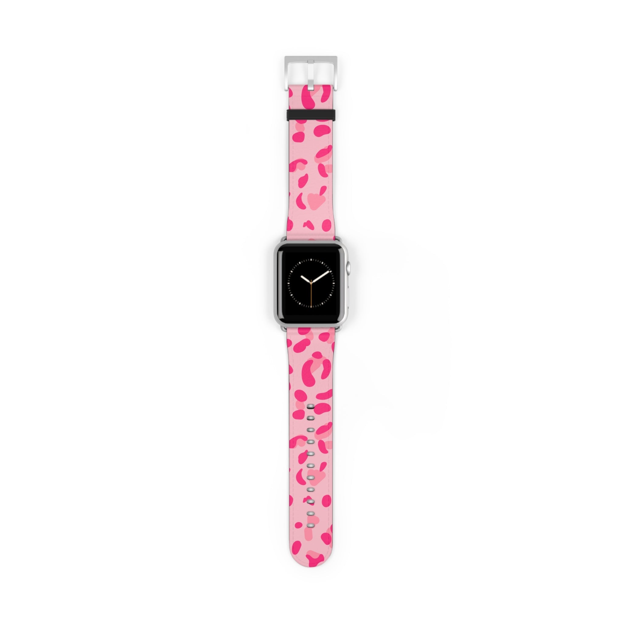 Pink Leopard Print Apple Watch Band, Artsulli - Art is Long, Life is Short, Accessories, Size, 42 - 45 mm, Color, Silver Matte, , , 14931405605346985955