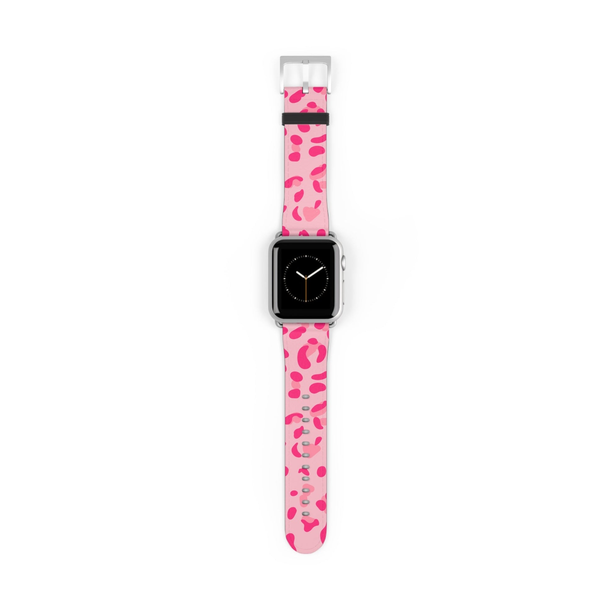 Pink Leopard Print Apple Watch Band, Artsulli - Art is Long, Life is Short, Accessories, Size, 38 - 41 mm, Color, Silver Matte, , , 98656708439204059039