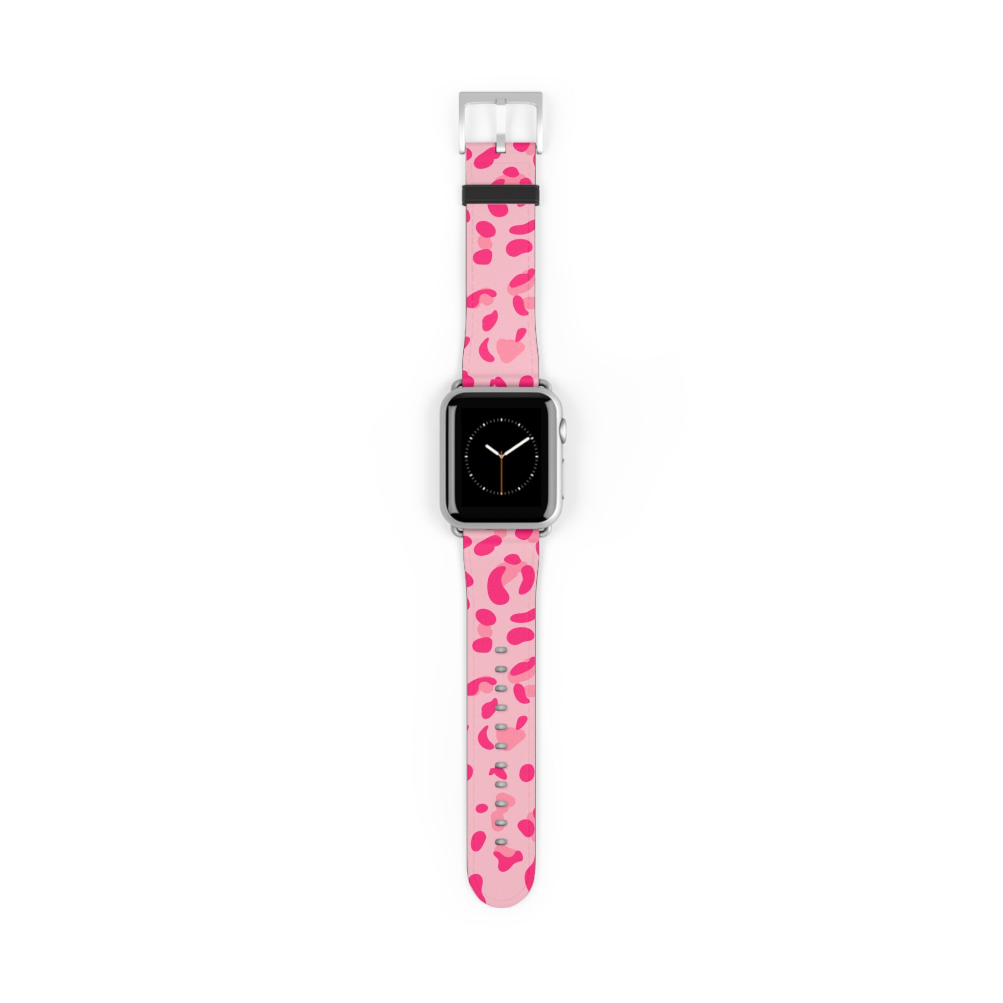 Pink Leopard Print Apple Watch Band, Artsulli - Art is Long, Life is Short, Accessories, Size, 38 - 41 mm, Color, Silver Matte, , , 98656708439204059039