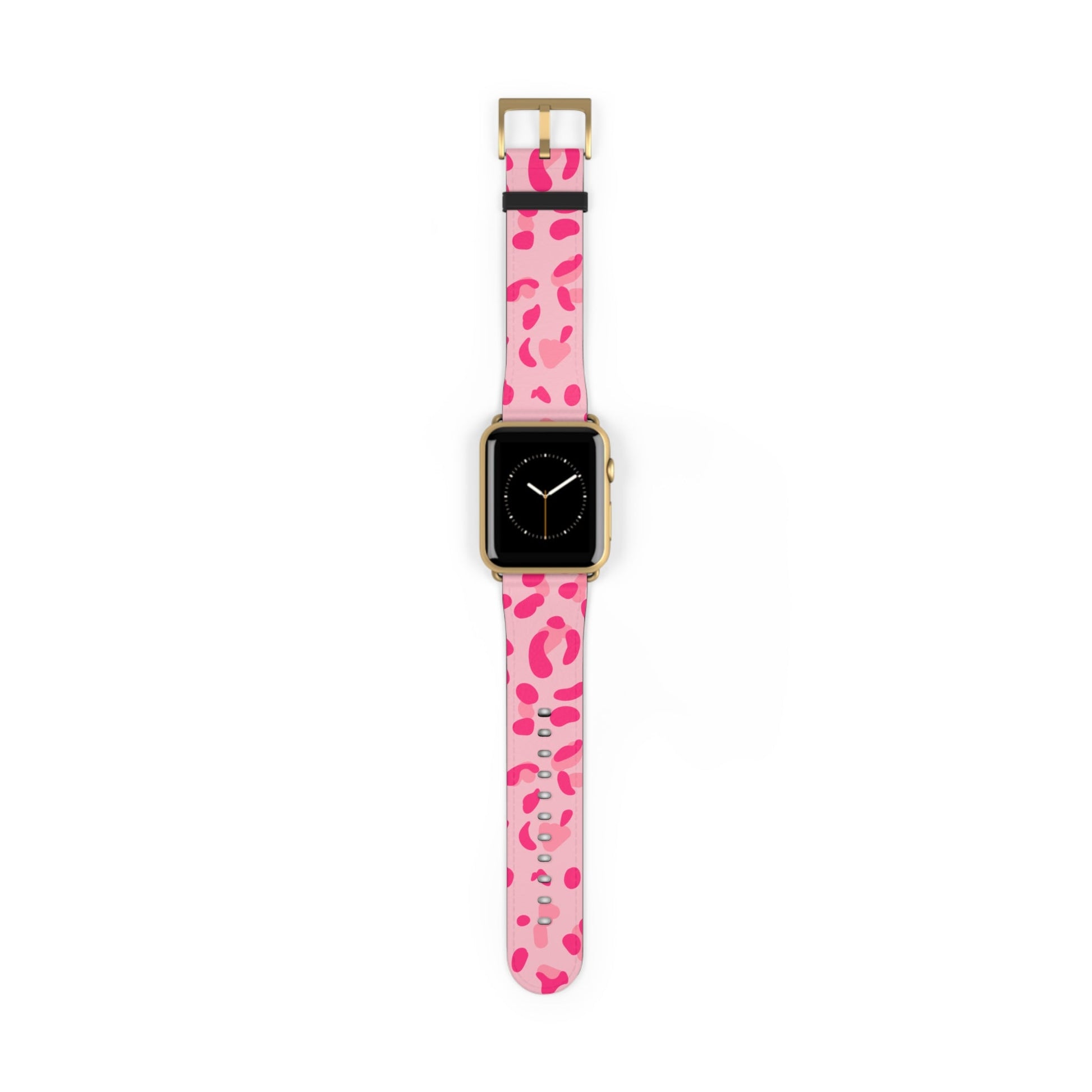 Pink Leopard Print Apple Watch Band, Artsulli - Art is Long, Life is Short, Accessories, Size, 42 - 45 mm, Color, Gold Matte, , , 20506632381232105961