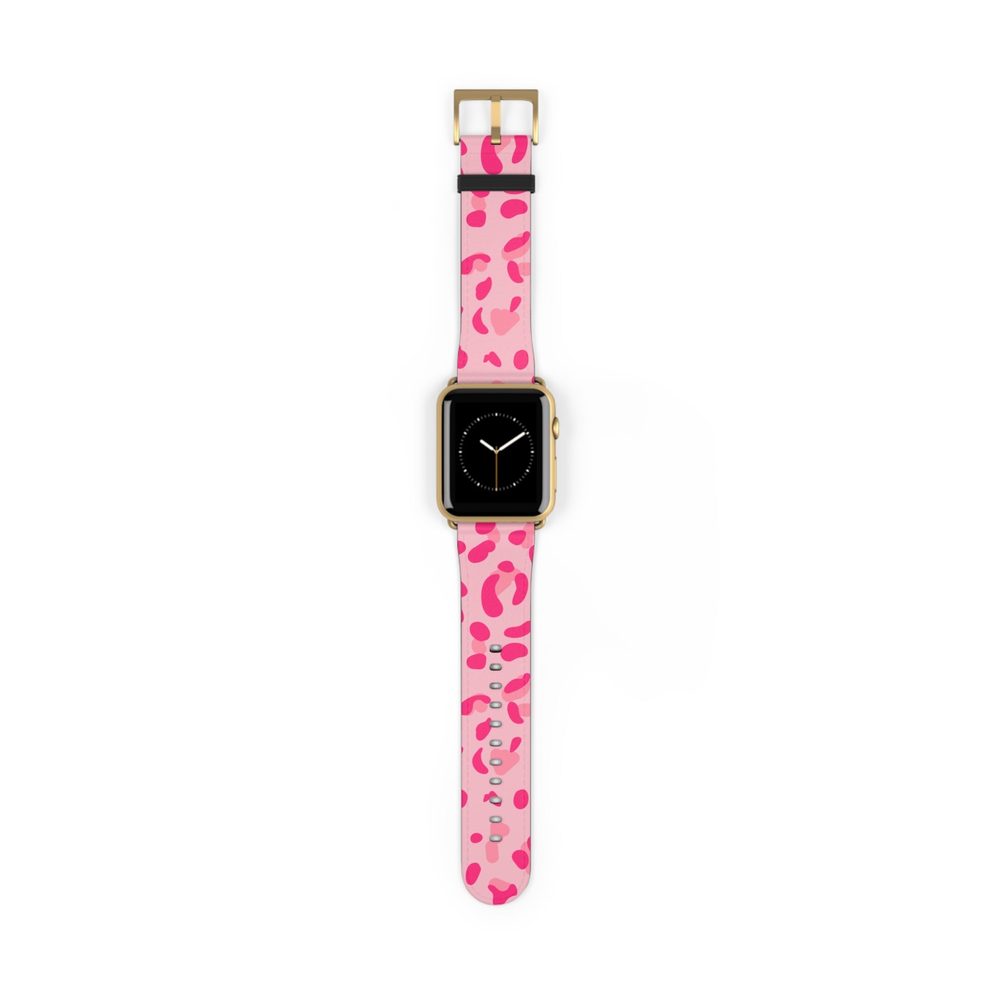 Pink Leopard Print Apple Watch Band, Artsulli - Art is Long, Life is Short, Accessories, Size, 42 - 45 mm, Color, Gold Matte, , , 20506632381232105961