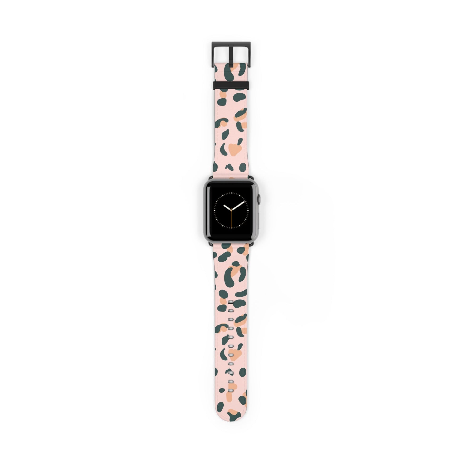 Pink Leopard Print Apple Watch Band, Artsulli - Art is Long, Life is Short, Accessories, Size, 42 - 45 mm, Color, Black Matte, , , 16919662370051038940