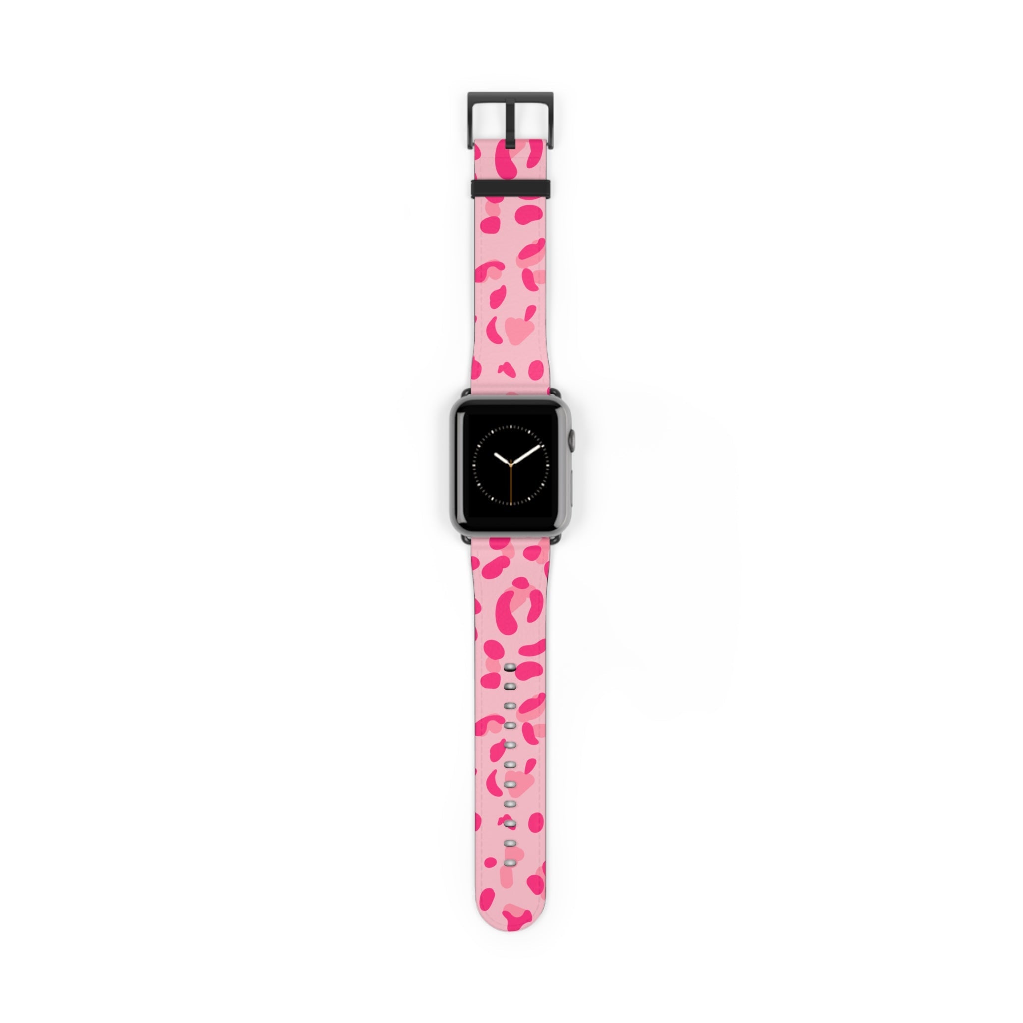 Pink Leopard Print Apple Watch Band, Artsulli - Art is Long, Life is Short, Accessories, Size, 42 - 45 mm, Color, Black Matte, , , 19221151031497578394