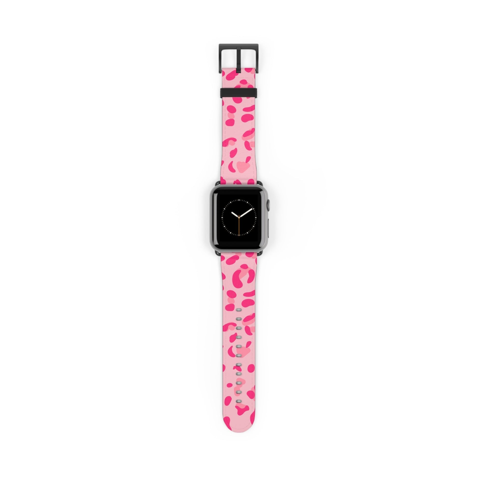 Pink Leopard Print Apple Watch Band, Artsulli - Art is Long, Life is Short, Accessories, Size, 38 - 41 mm, Color, Black Matte, , , 31724098048063083024