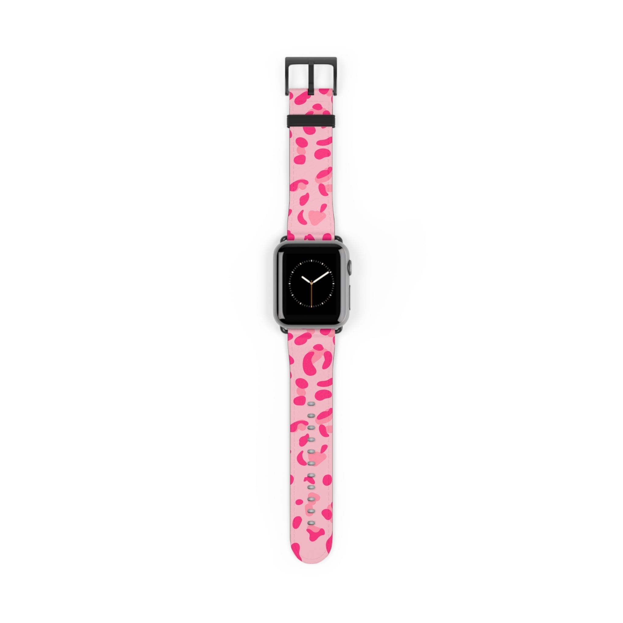 Pink Leopard Print Apple Watch Band, Artsulli - Art is Long, Life is Short, Accessories, Size, 38 - 41 mm, Color, Black Matte, , , 31724098048063083024