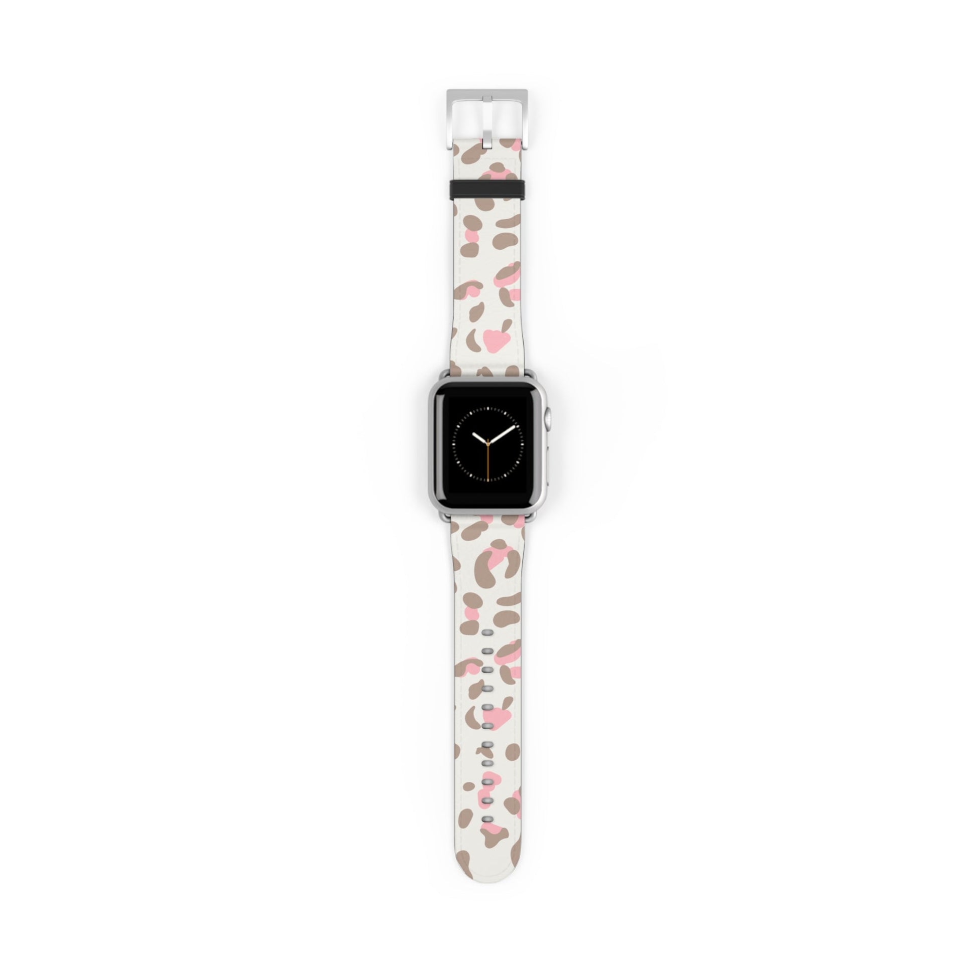 Pink Leopard Print Apple Watch Band, Artsulli - Art is Long, Life is Short, Accessories, Size, 38 - 41 mm, Color, Silver Matte, , , 20157853066538236192