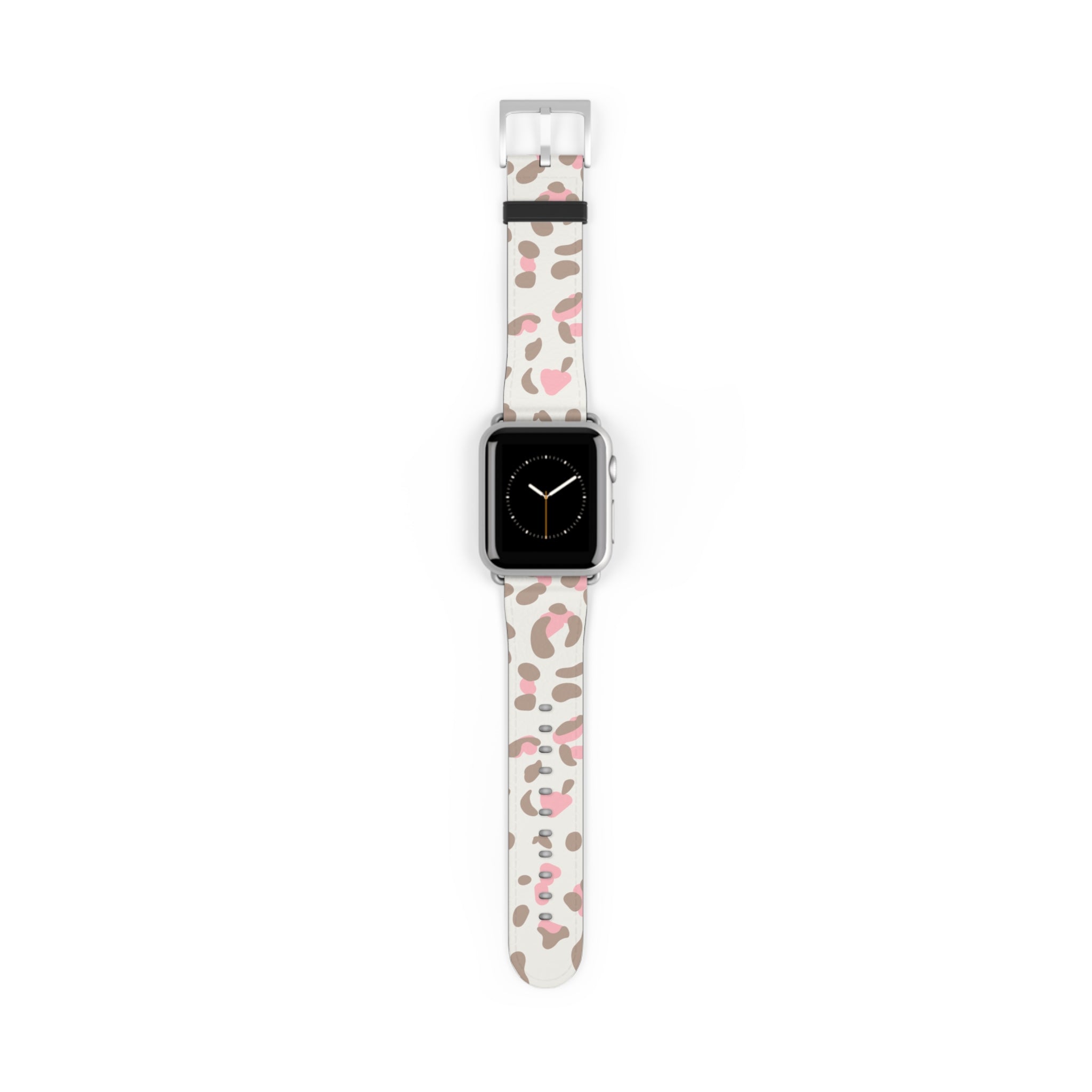 Pink Leopard Print Apple Watch Band, Artsulli - Art is Long, Life is Short, Accessories, Size, 38 - 41 mm, Color, Silver Matte, , , 20157853066538236192