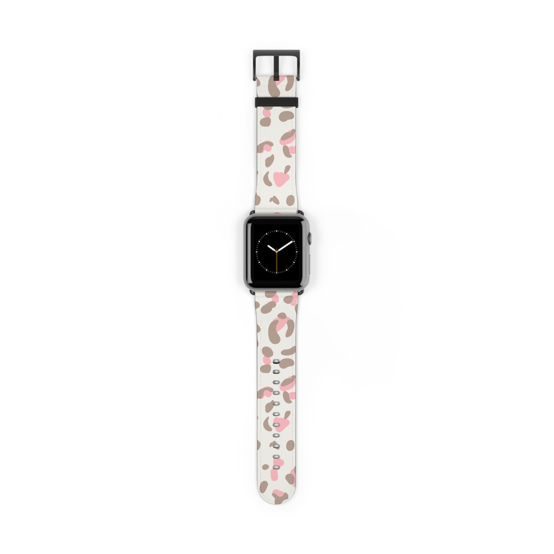 Pink Leopard Print Apple Watch Band, Artsulli - Art is Long, Life is Short, Accessories, Size, 42 - 45 mm, Color, Black Matte, , , 31387299716480154875