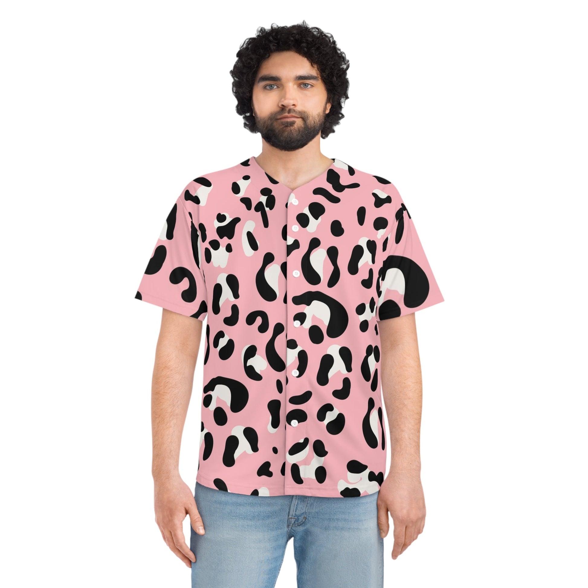 JAKKOUTTHEBXX Pink Leopard Print Baseball Jersey 2025