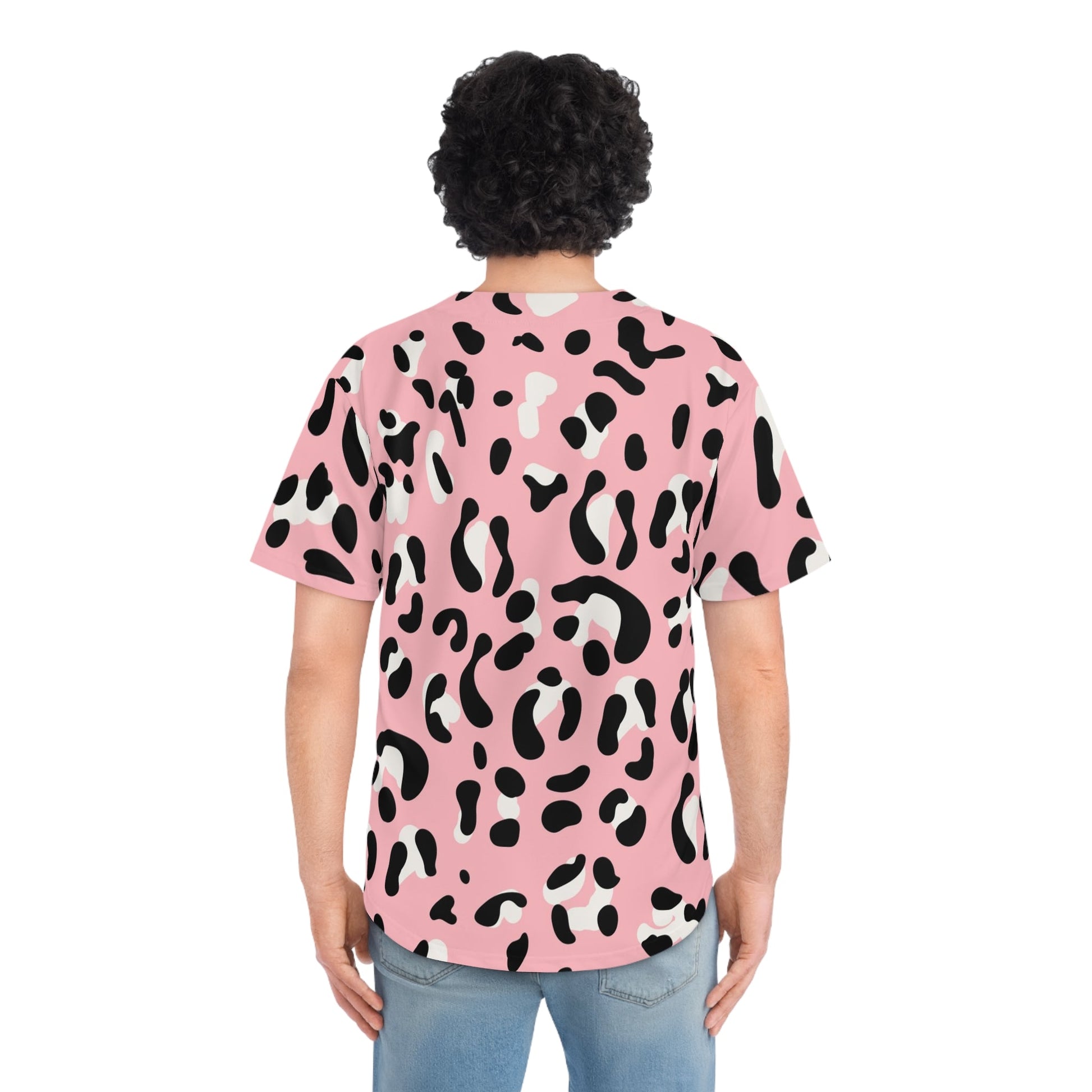 JAKKOUTTHEBXX Pink Leopard Print Baseball Jersey 2025