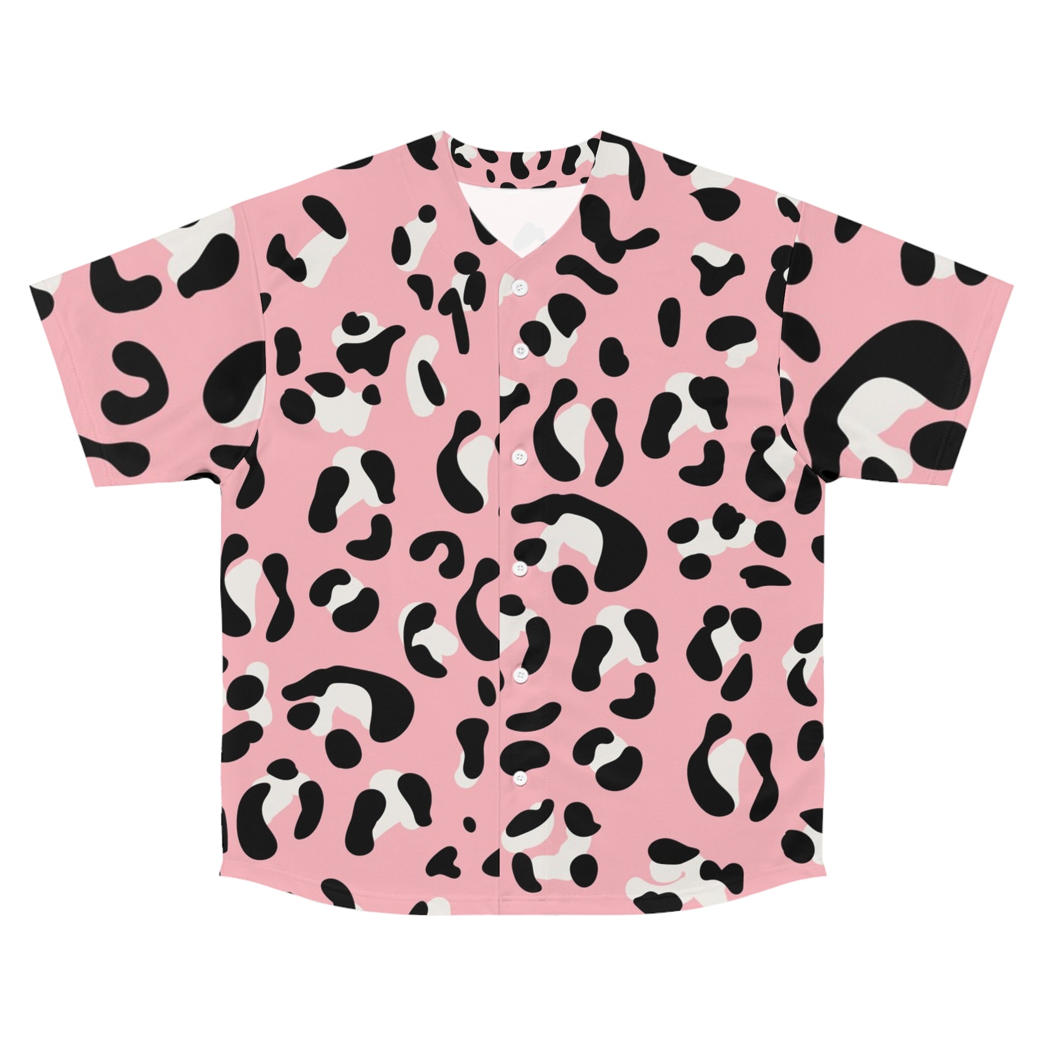 JAKKOUTTHEBXX Pink Leopard Print Baseball Jersey 2025