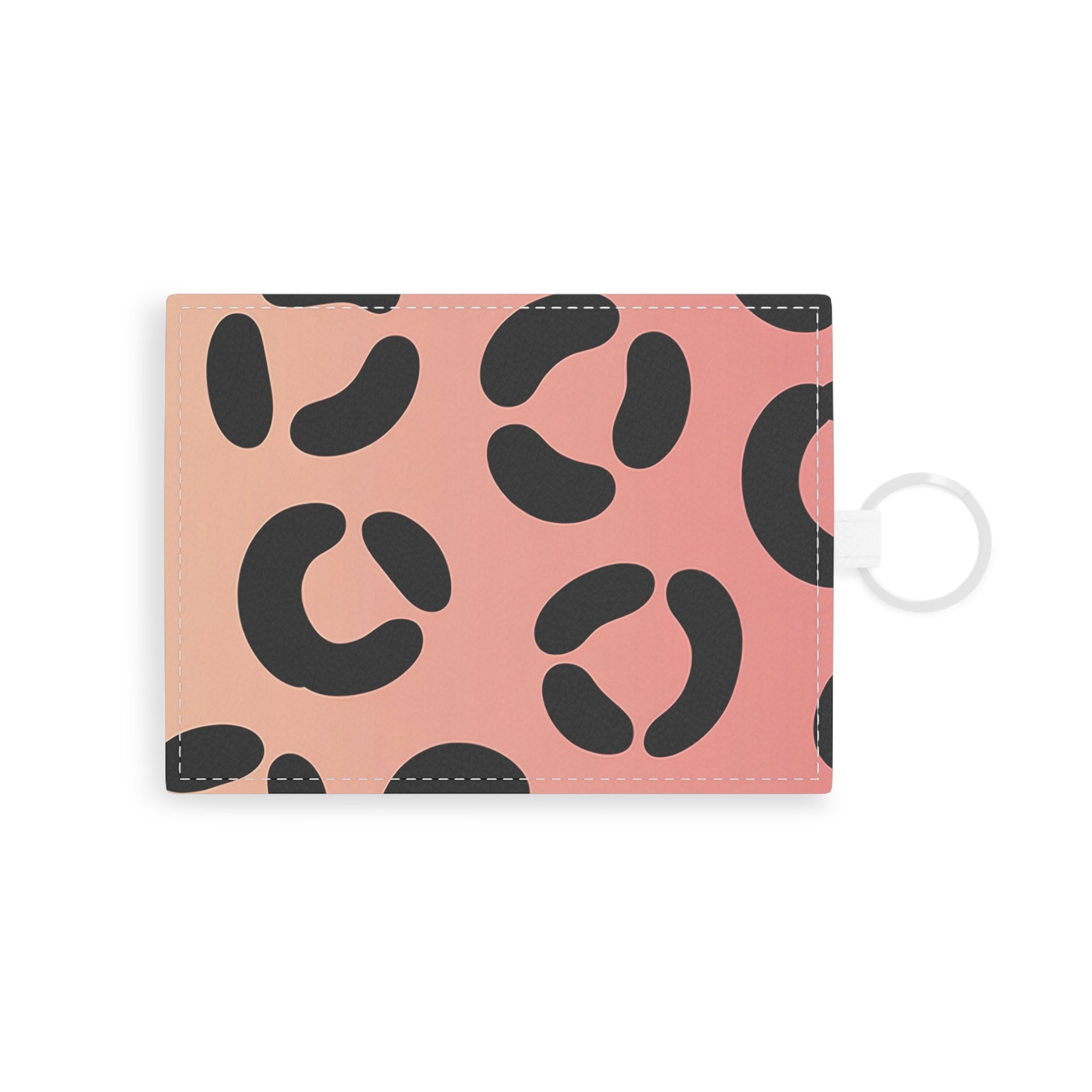 Printify Pink Leopard Print Card Holder with Key Ring 2025
