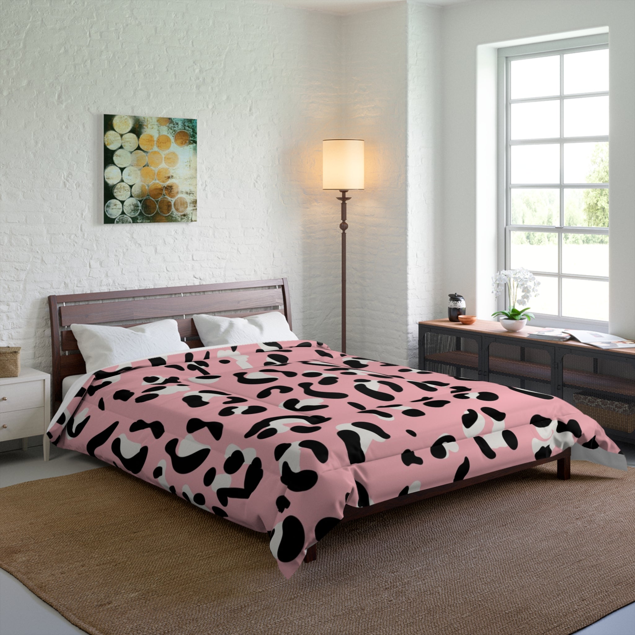 JAKKOUTTHEBXX Pink Leopard Print Comforter 2025