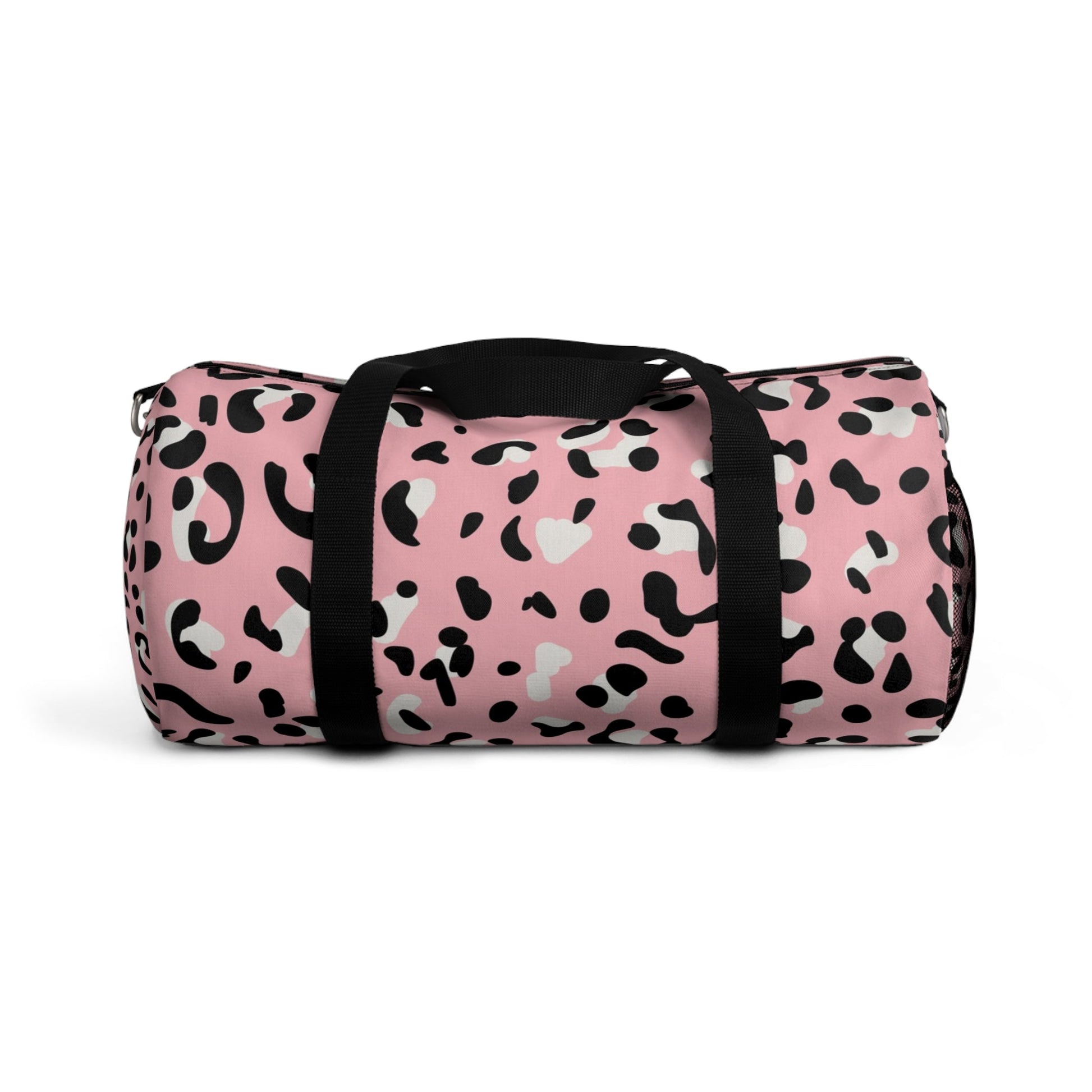 JAKKOUTTHEBXX Pink Leopard Print Duffel Bags 2025