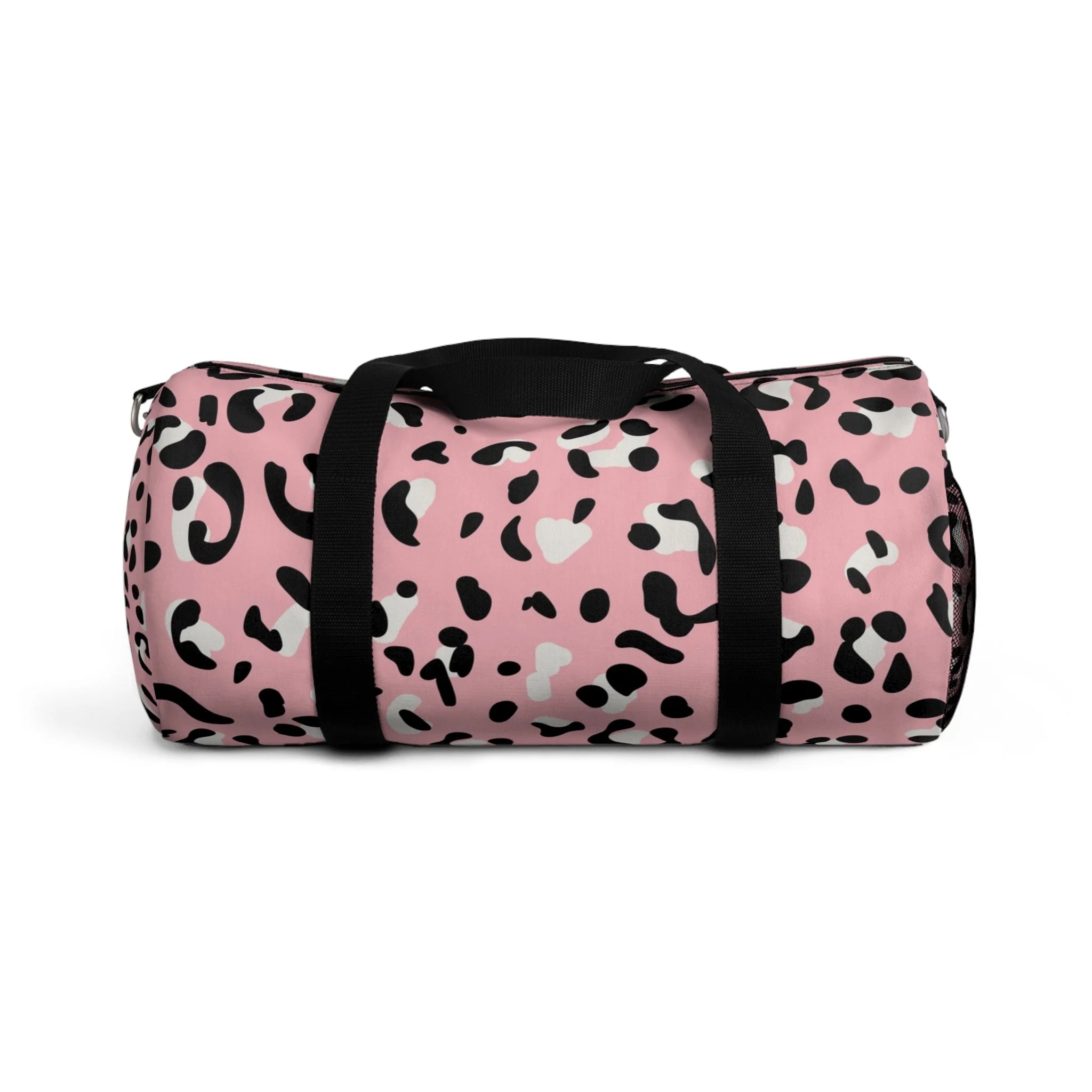 Pink Leopard Print Duffel Bags, Artsulli - Art is Long, Life is Short, Bags, Size, Small, , , , , 71441708655647281019