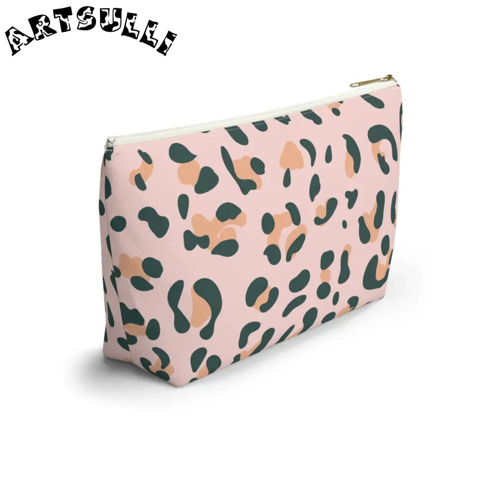 Pink Leopard Print Makeup Bag, Artsulli - Art is Long, Life is Short, Bags, , , , , , , 