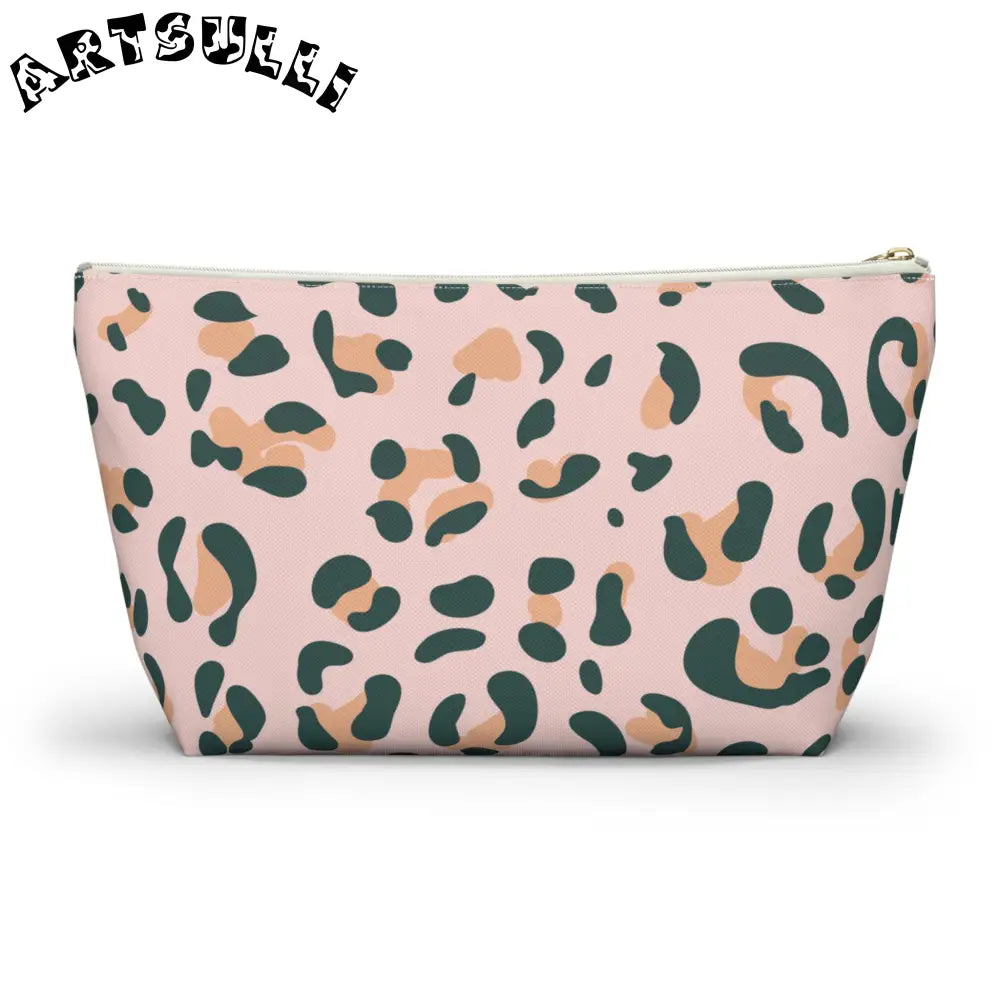 Pink Leopard Print Makeup Bag, Artsulli - Art is Long, Life is Short, Bags, , , , , , , 