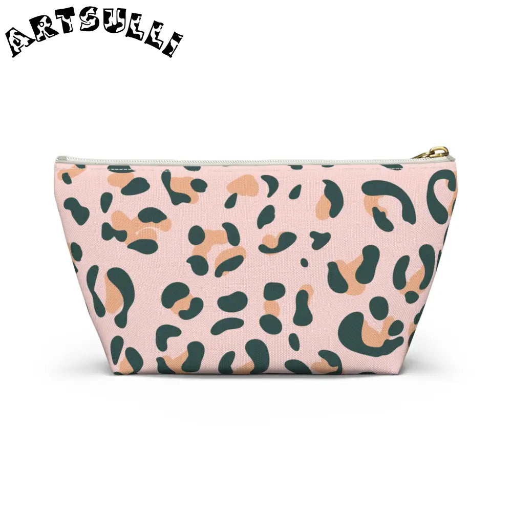 Pink Leopard Print Makeup Bag, Artsulli - Art is Long, Life is Short, Bags, , , , , , , 
