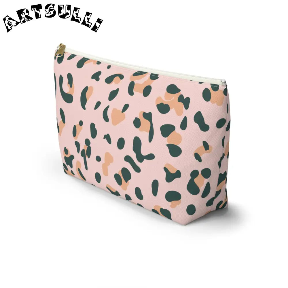 Pink Leopard Print Makeup Bag, Artsulli - Art is Long, Life is Short, Bags, , , , , , , 