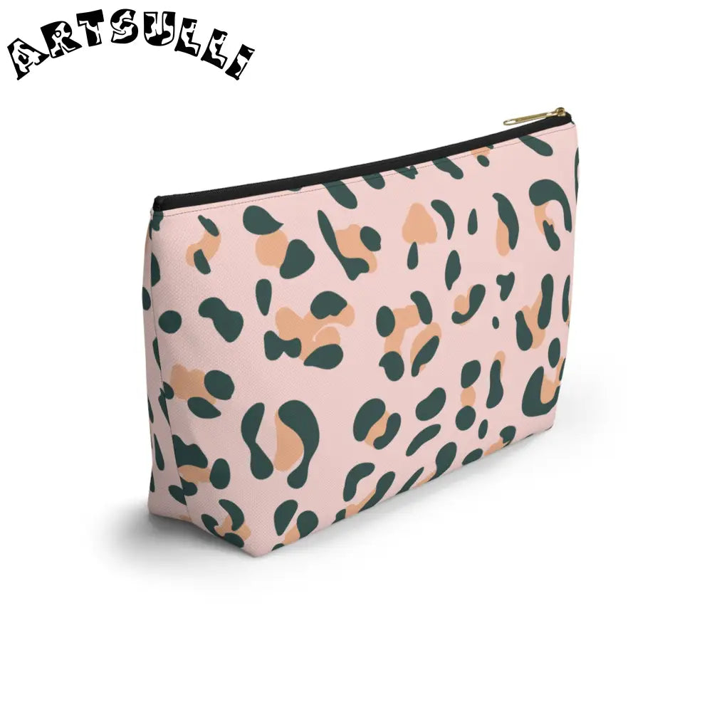 Pink Leopard Print Makeup Bag, Artsulli - Art is Long, Life is Short, Bags, , , , , , , 
