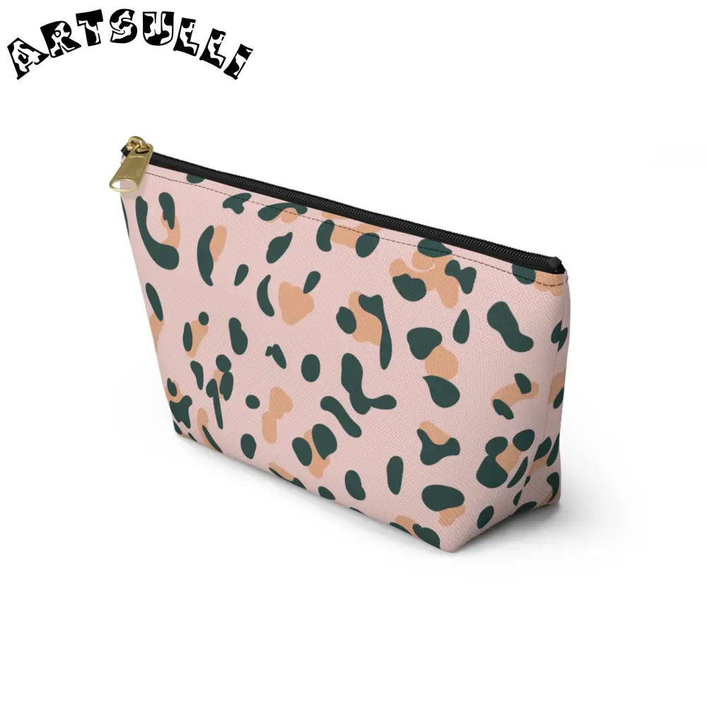 Pink Leopard Print Makeup Bag, Artsulli - Art is Long, Life is Short, Bags, , , , , , , 
