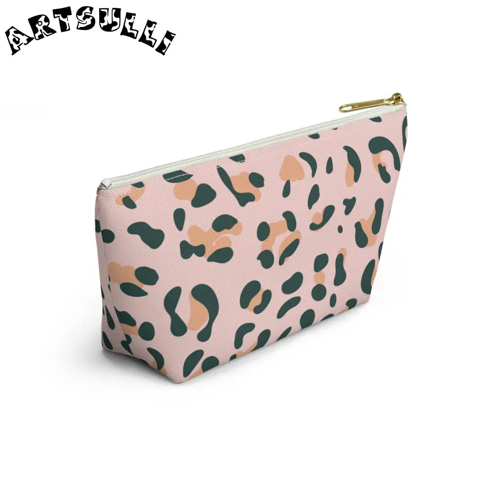 Pink Leopard Print Makeup Bag, Artsulli - Art is Long, Life is Short, Bags, , , , , , , 