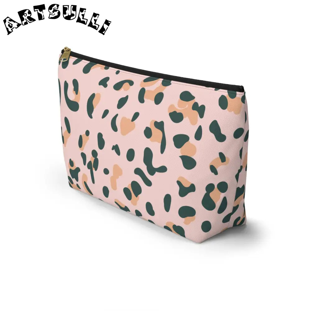 Pink Leopard Print Makeup Bag, Artsulli - Art is Long, Life is Short, Bags, , , , , , , 