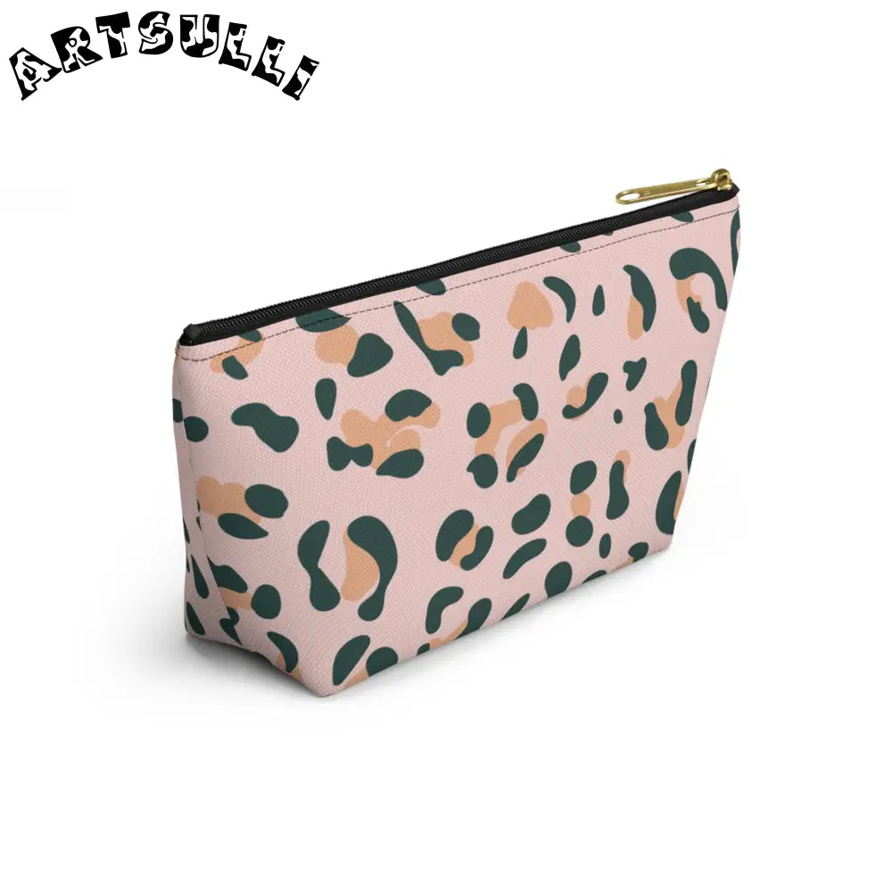 Pink Leopard Print Makeup Bag, Artsulli - Art is Long, Life is Short, Bags, , , , , , , 