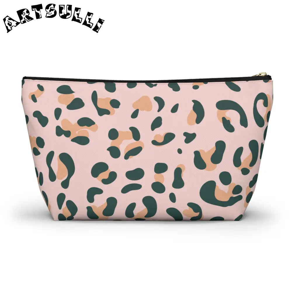 Pink Leopard Print Makeup Bag, Artsulli - Art is Long, Life is Short, Bags, , , , , , , 