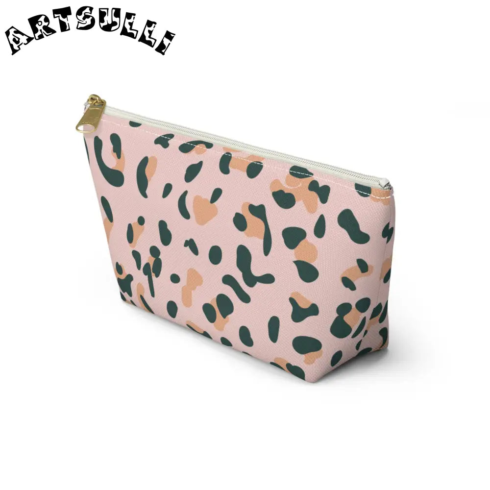 Pink Leopard Print Makeup Bag, Artsulli - Art is Long, Life is Short, Bags, , , , , , , 