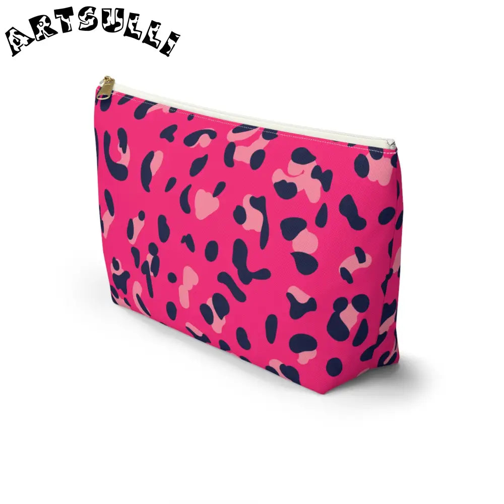 Pink Leopard Print Pouch, Artsulli - Art is Long, Life is Short, Bags, , , , , , , 