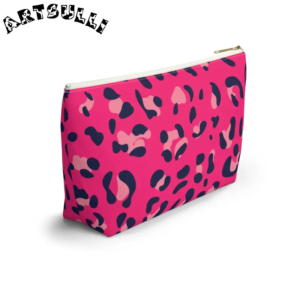 Pink Leopard Print Pouch, Artsulli - Art is Long, Life is Short, Bags, , , , , , , 