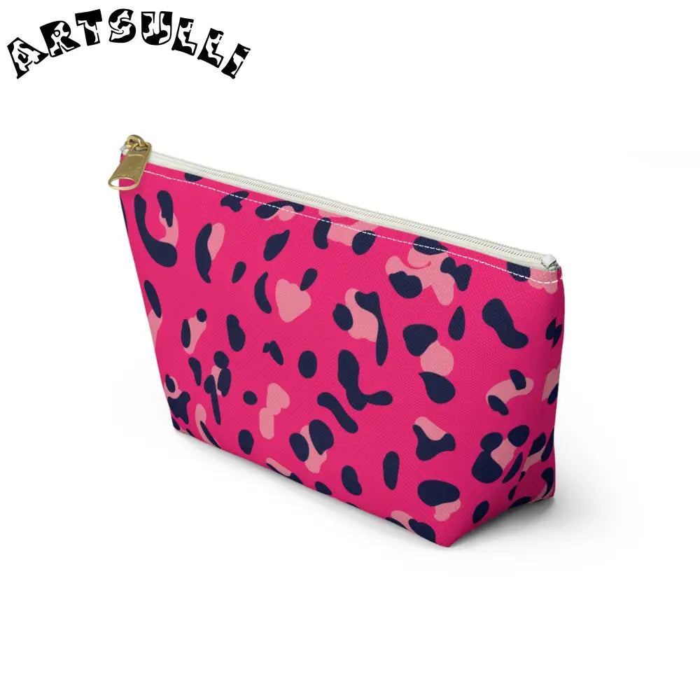 Pink Leopard Print Pouch, Artsulli - Art is Long, Life is Short, Bags, , , , , , , 