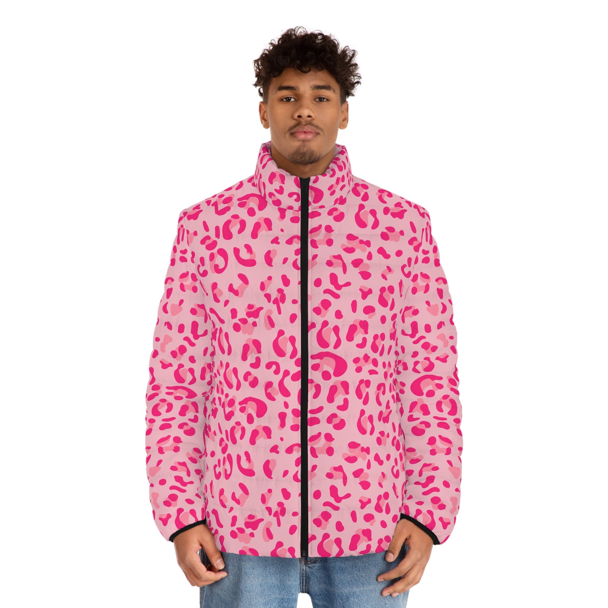 JAKKOUTTHEBXX Pink Leopard Print Puffer Jacket 2025