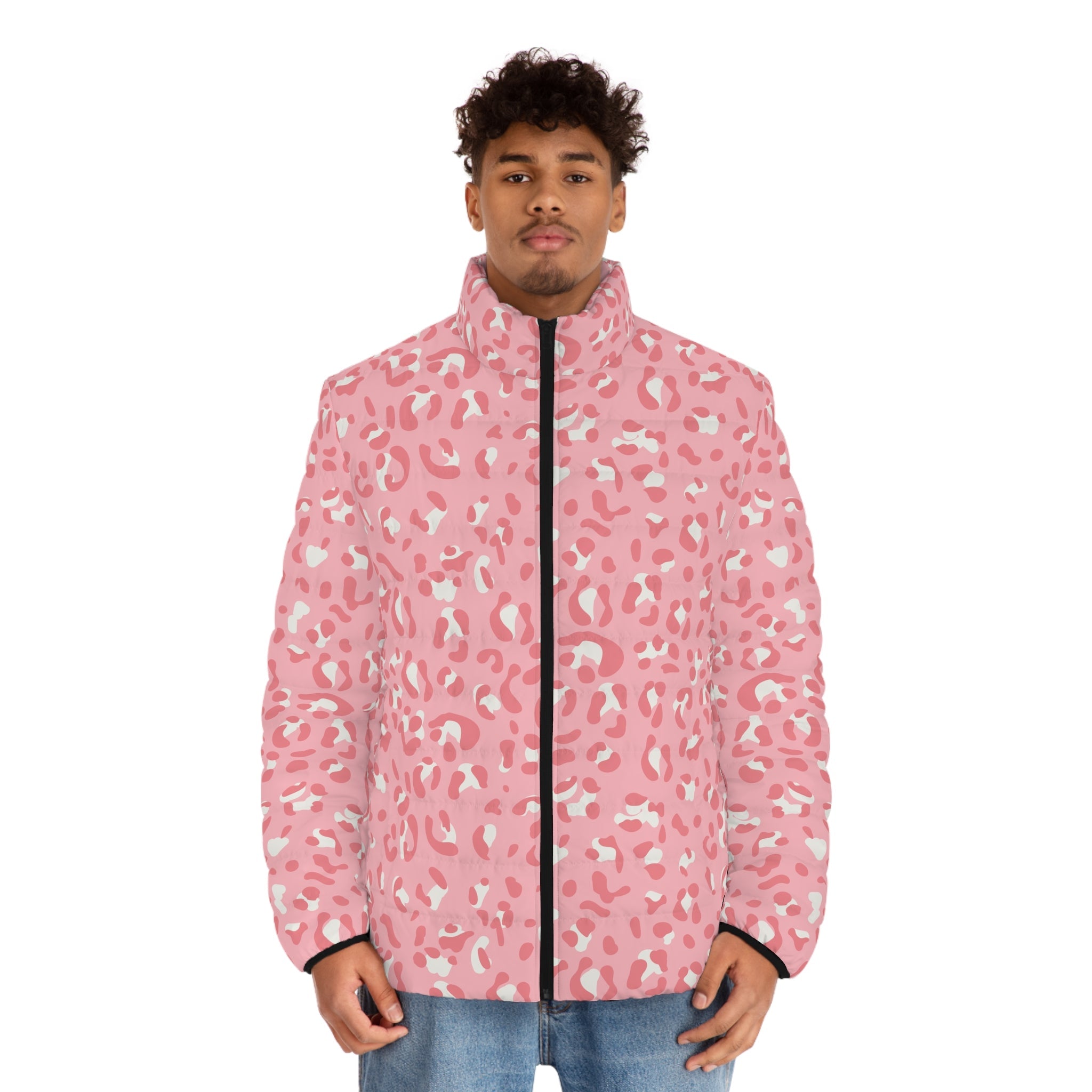 JAKKOUTTHEBXX Pink Leopard Print Quilted Puffer Jacket 2025