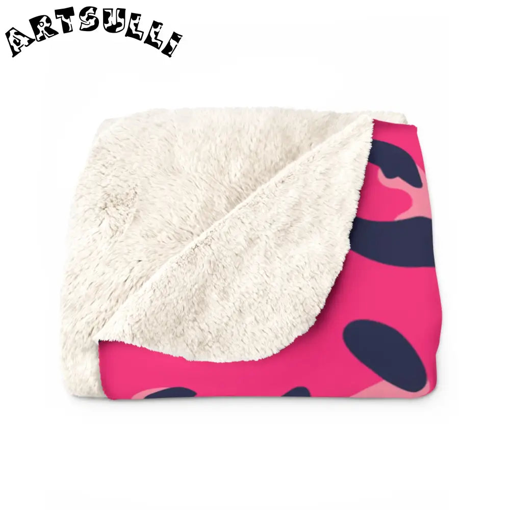 Pink Leopard Print Sherpa Fleece Blanket, Artsulli - Art is Long, Life is Short, Home Decor, , , , , , , 