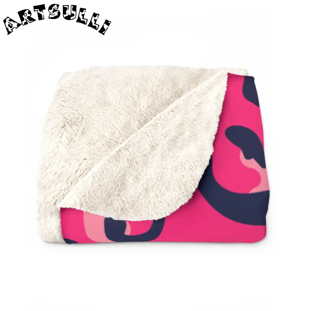 Pink Leopard Print Sherpa Fleece Blanket, Artsulli - Art is Long, Life is Short, Home Decor, , , , , , , 
