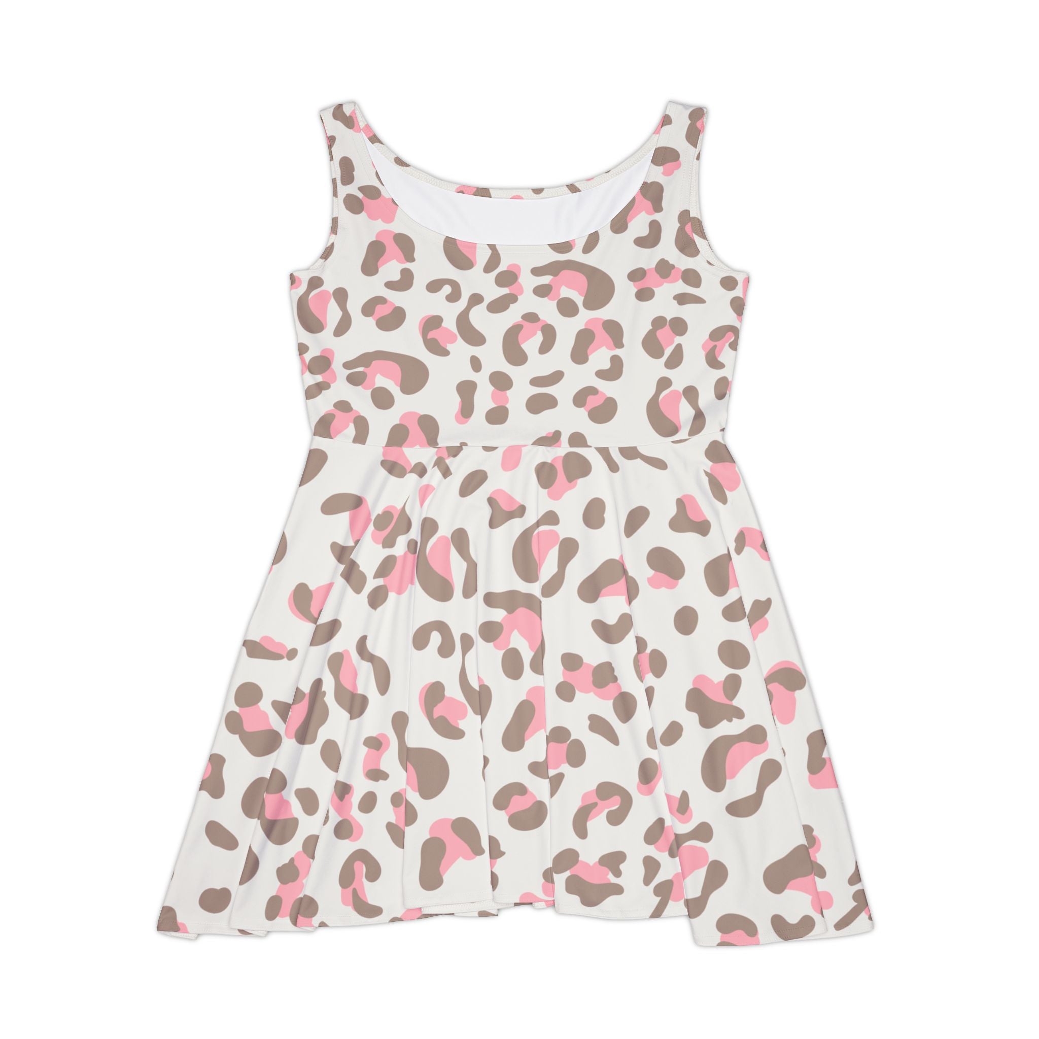 Pink Leopard Print Skater Dress, Artsulli - Art is Long, Life is Short, All Over Prints, Size, XS, , , , , 31268387890710918699