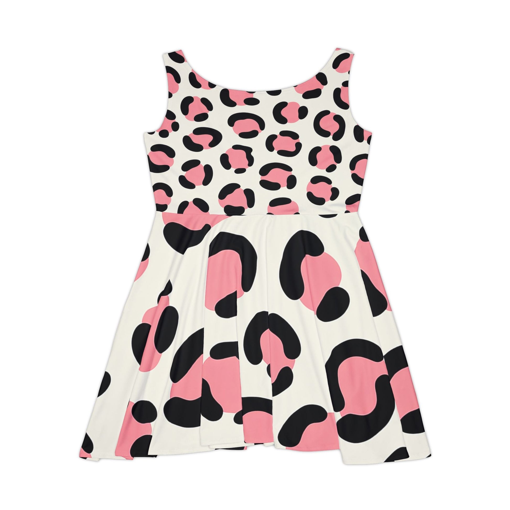 Pink Leopard Print Skater Dress, Artsulli - Art is Long, Life is Short, All Over Prints, , , , , , , 