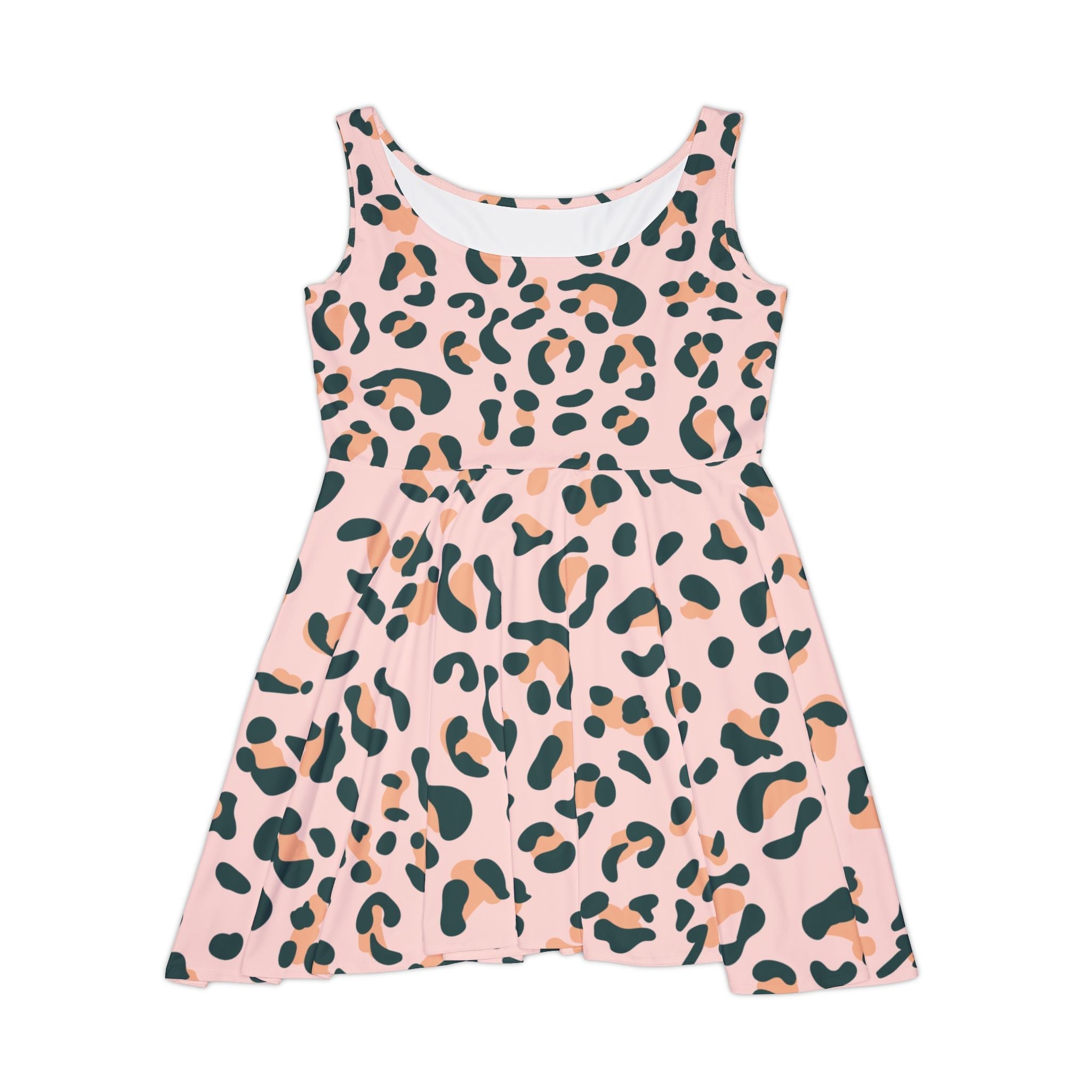 Pink Leopard Print Skater Dress, Artsulli - Art is Long, Life is Short, All Over Prints, Size, XS, , , , , 24975072919025603002